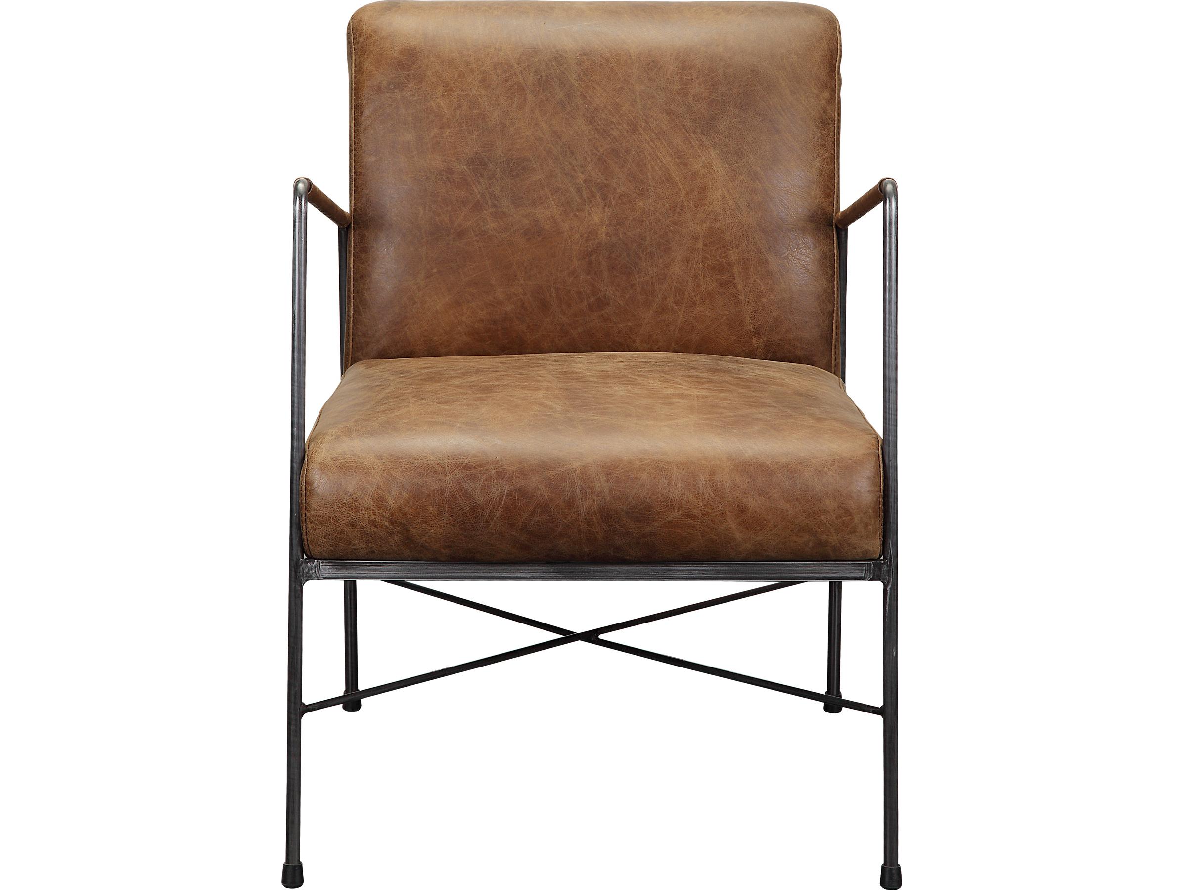 Moe's Home Dagwood Brown Leather Accent Chair