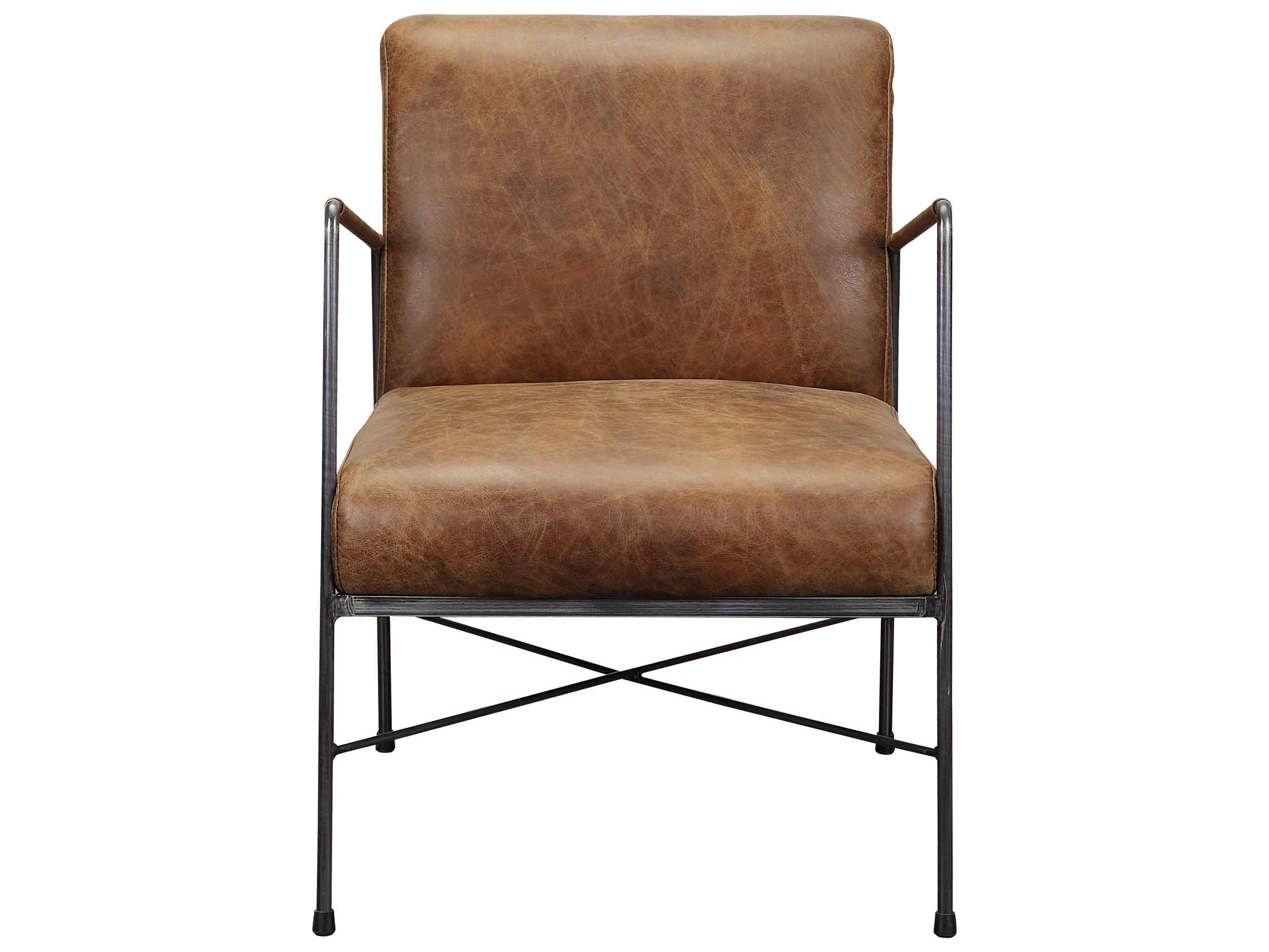 Moe's Home Dagwood Brown Leather Accent Chair