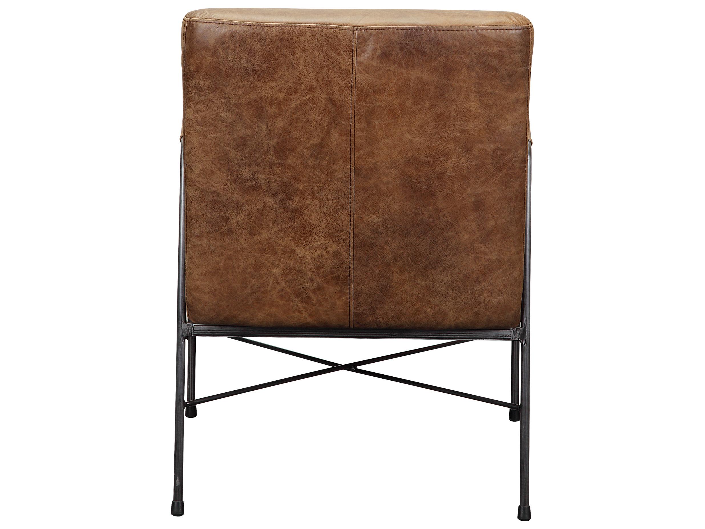 Moe's Home Dagwood Brown Leather Accent Chair