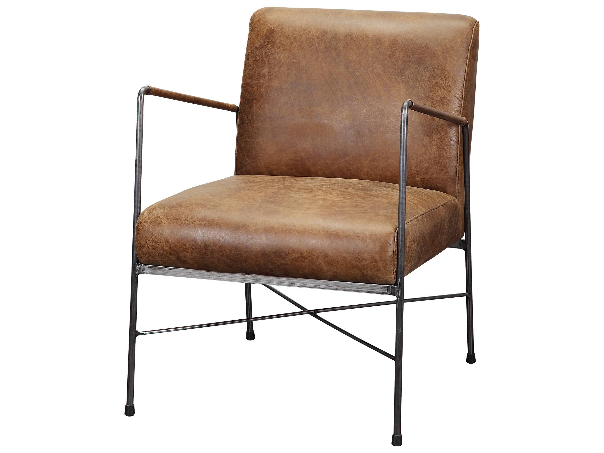 Moe's Home Dagwood Brown Leather Accent Chair