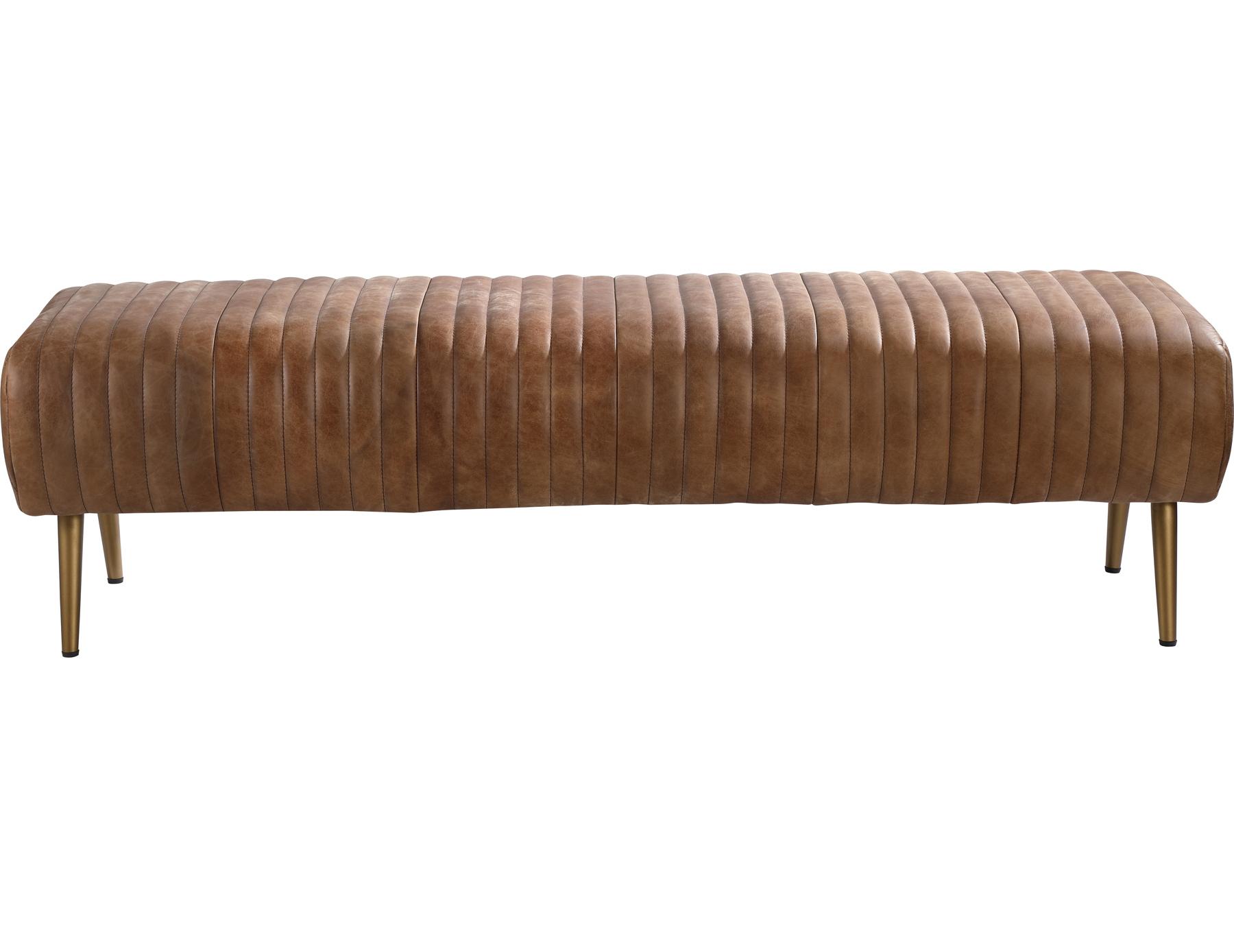 Moe's Home Cappuccino Brown Leather Accent Bench