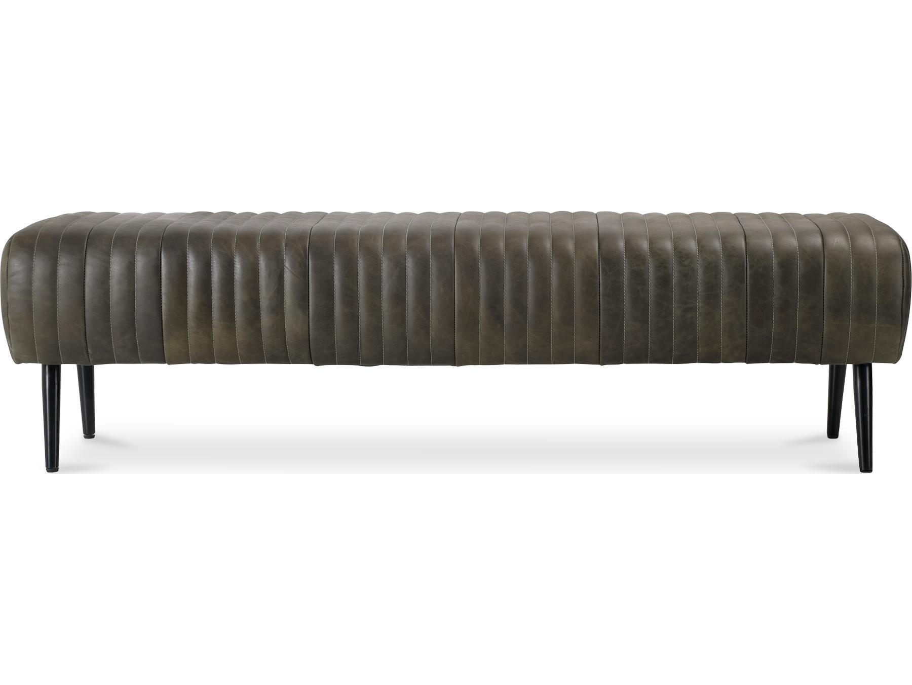 Moe's Home Endora Olive Green Leather Accent Bench