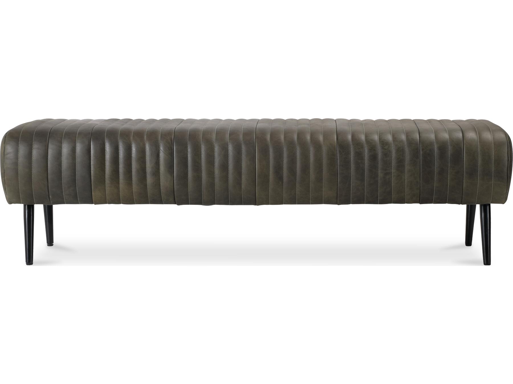 Moe's Home Endora Olive Green Leather Accent Bench