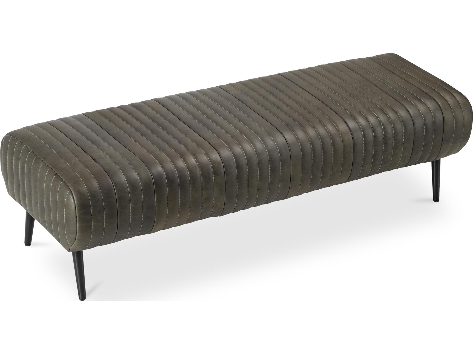 Moe's Home Endora Olive Green Leather Accent Bench