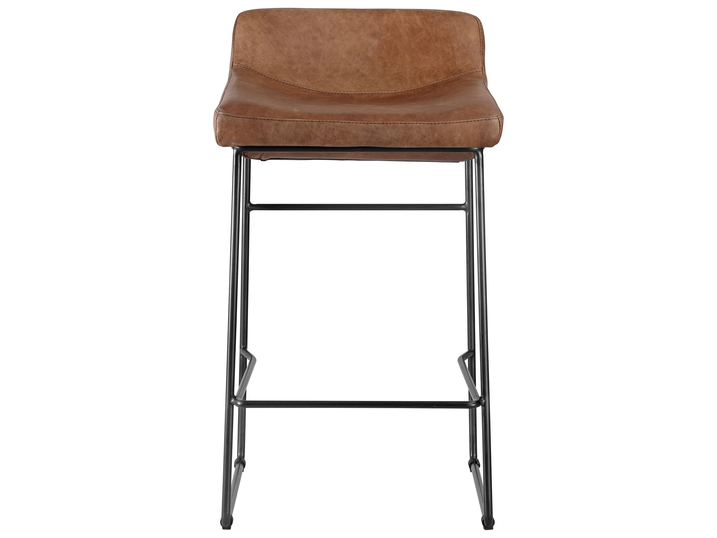 Moe's Home Leather Cappuccino Counter Stool - Set of Two