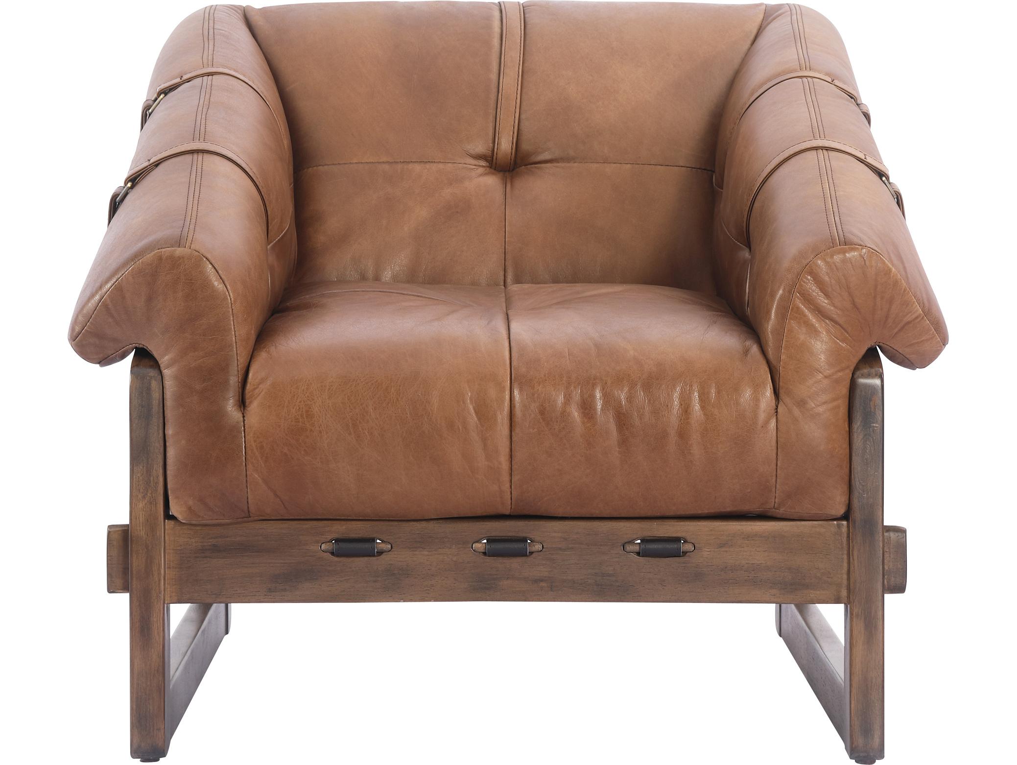 Moe's Home Bellos Brown Leather Accent Chair