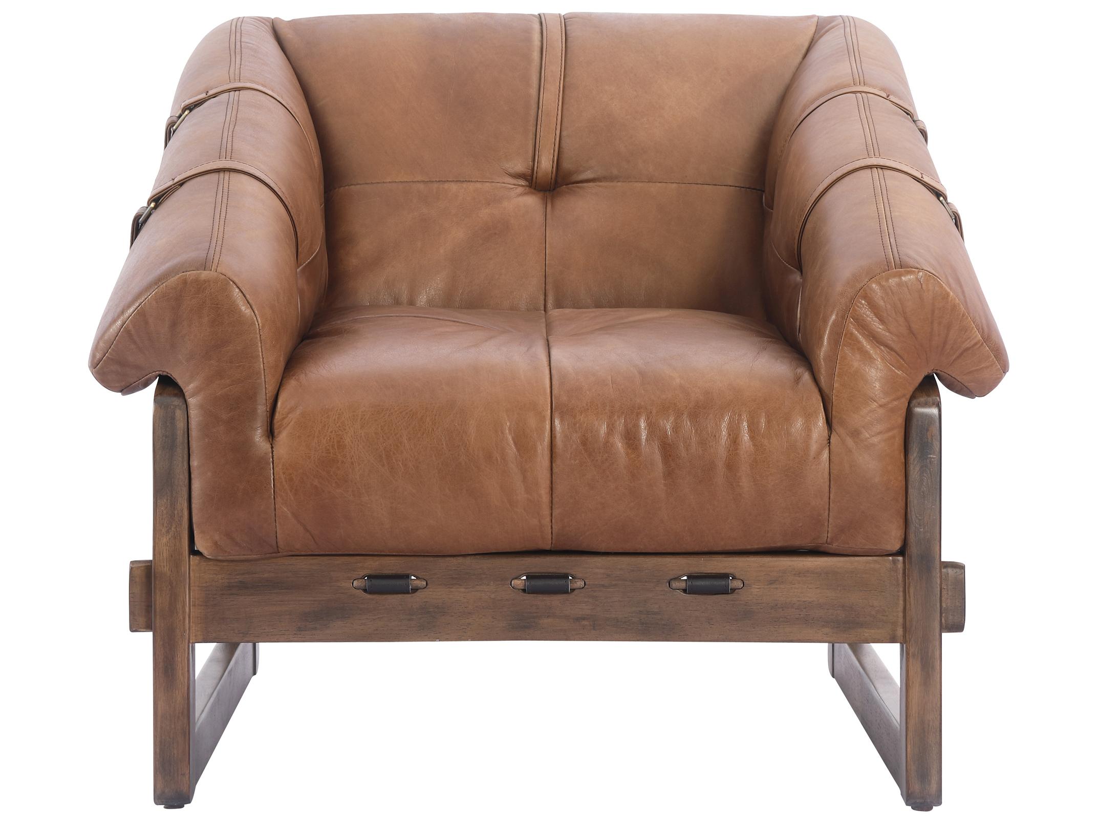 Moe's Home Bellos Brown Leather Accent Chair