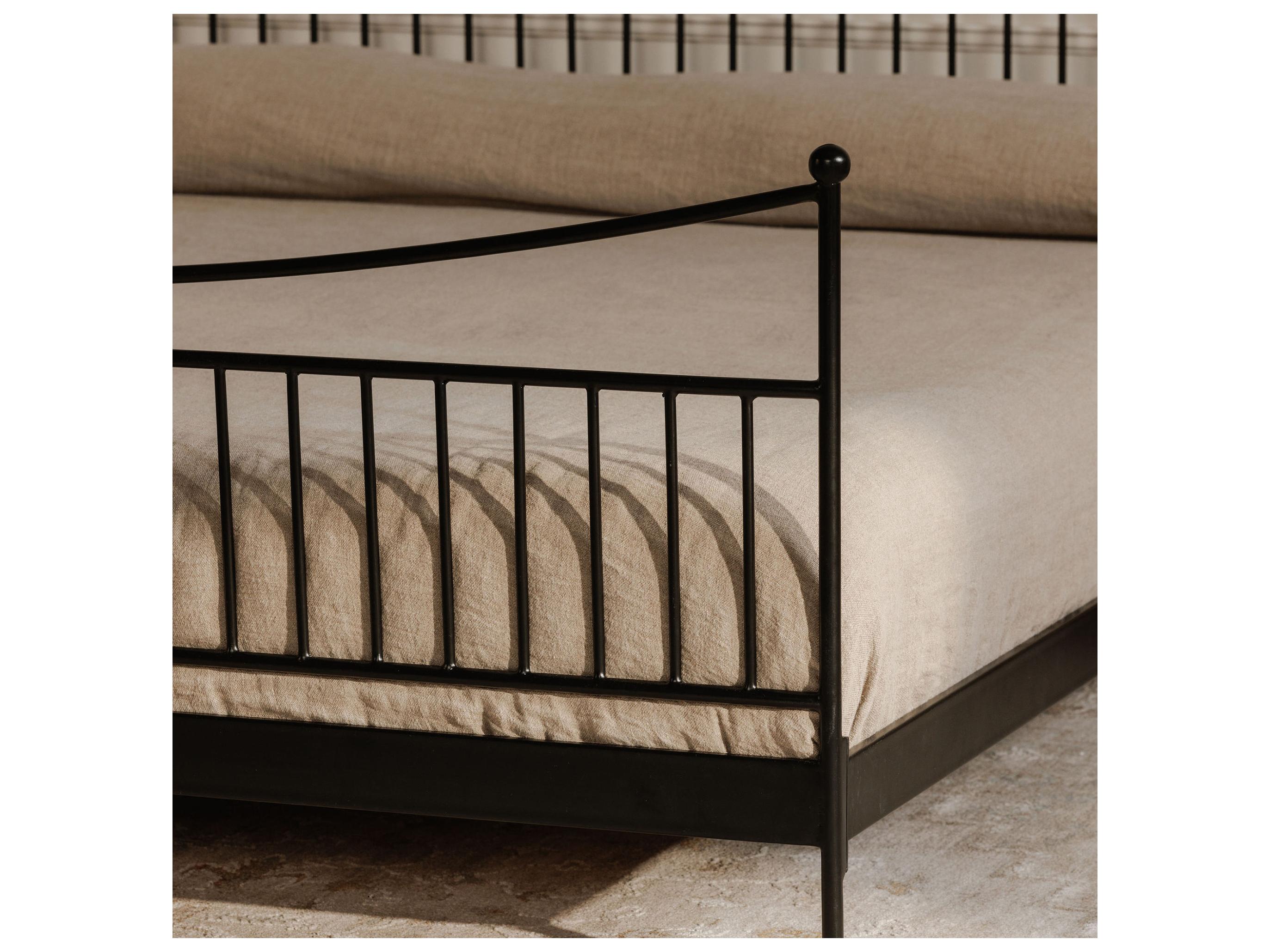 Moe's Home Monet Black Acacia Wood King Panel Bed