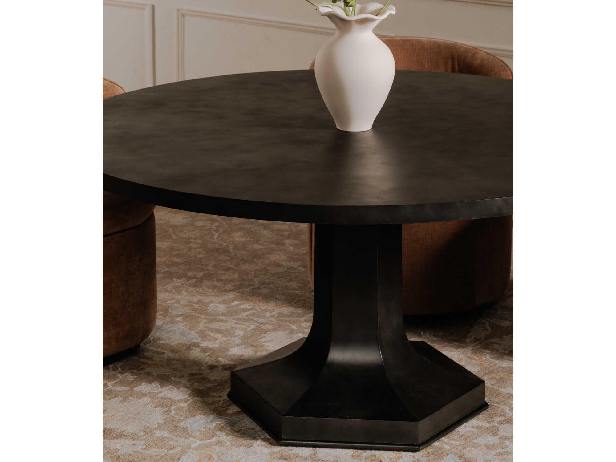 Moe's Home Ethan Round Metal Black Dining Table