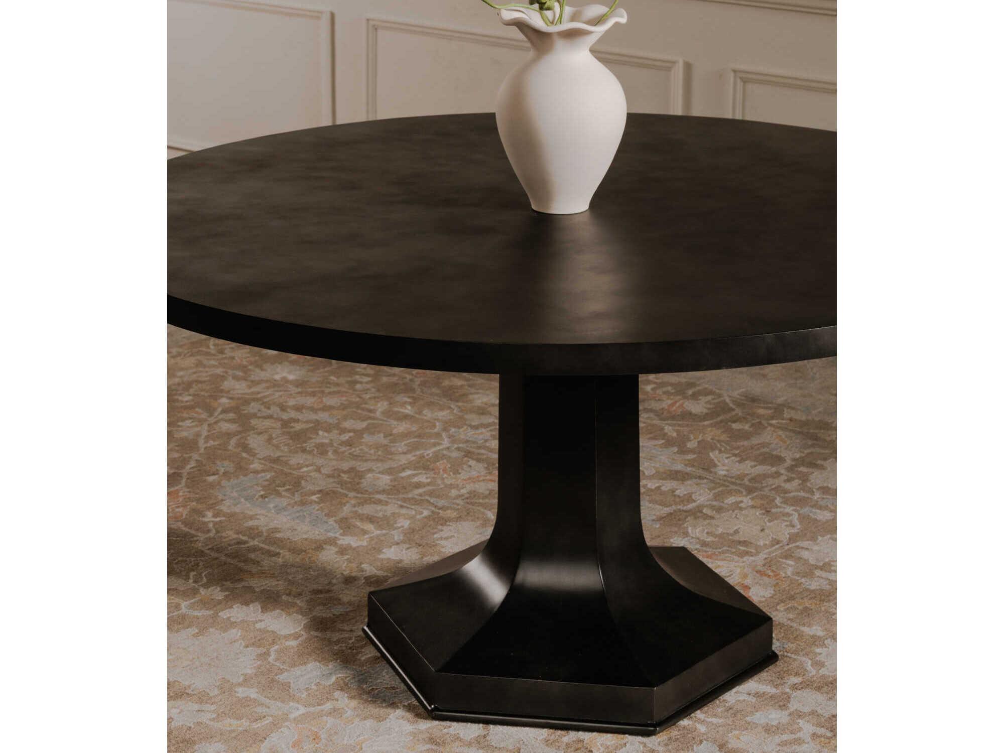 Moe's Home Ethan Round Metal Black Dining Table