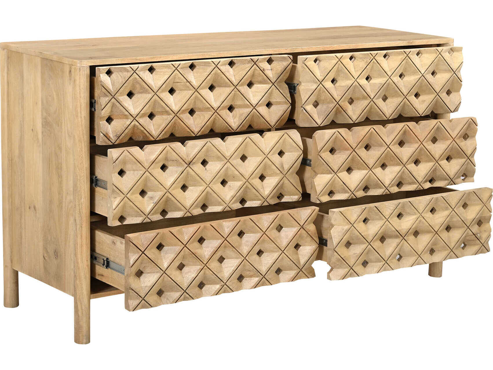 Moe's Home Fulton 6-Drawers Mango Wood Double Dresser