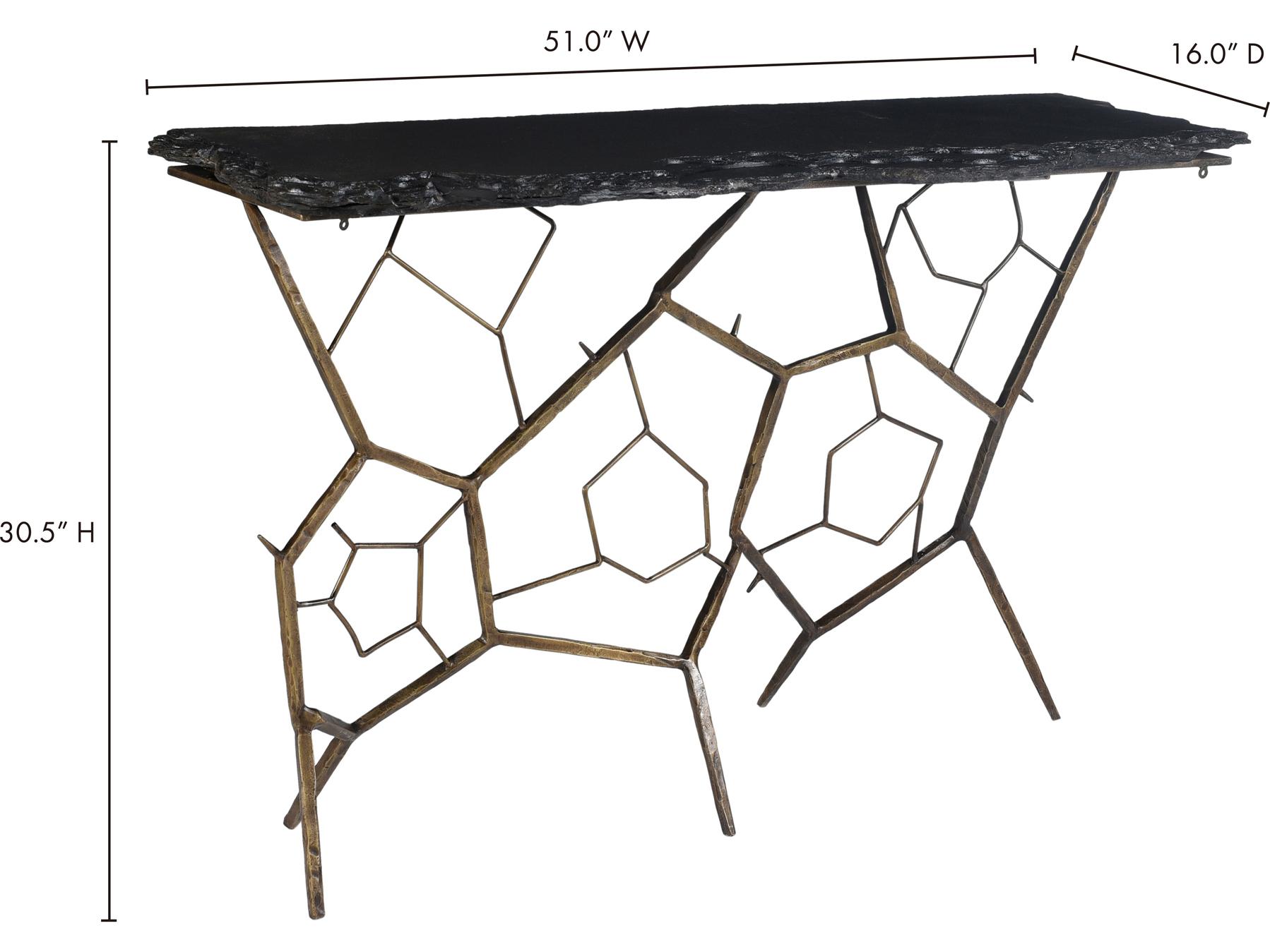 Moe's Home Nate Rectangular Stone Console Table