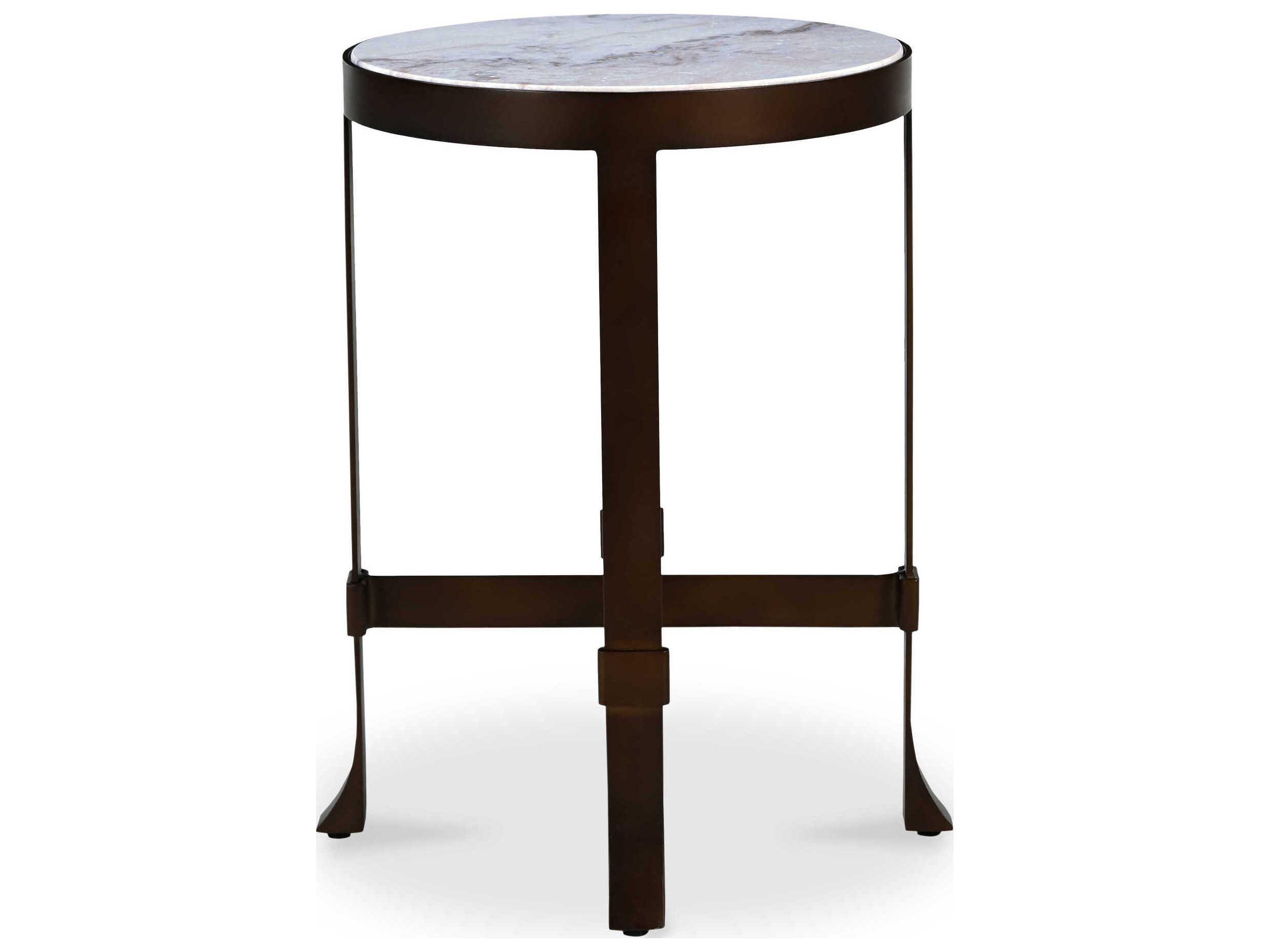 Moe's Home Holli Round Marble White End Table