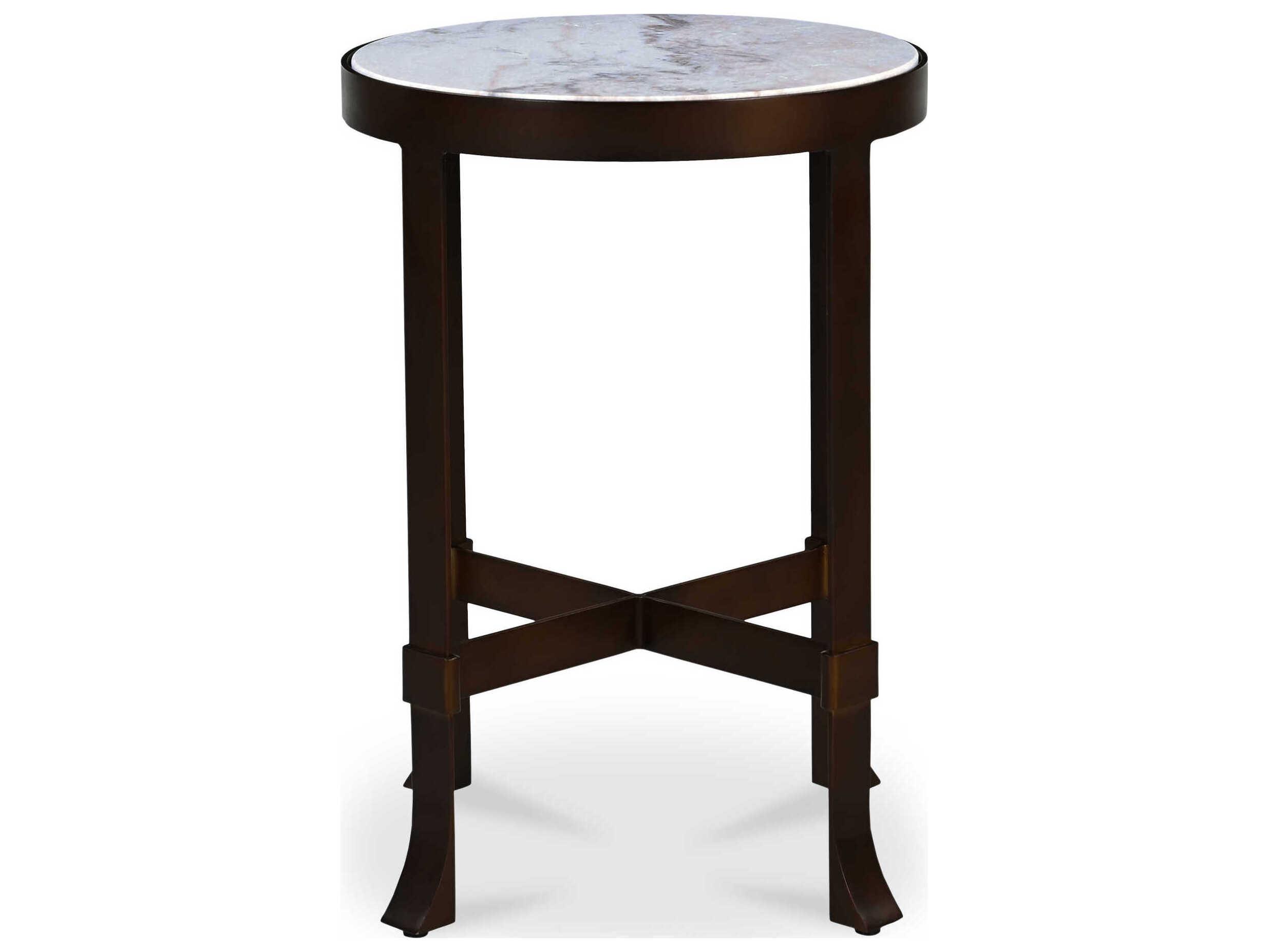Moe's Home Holli Round Marble White End Table