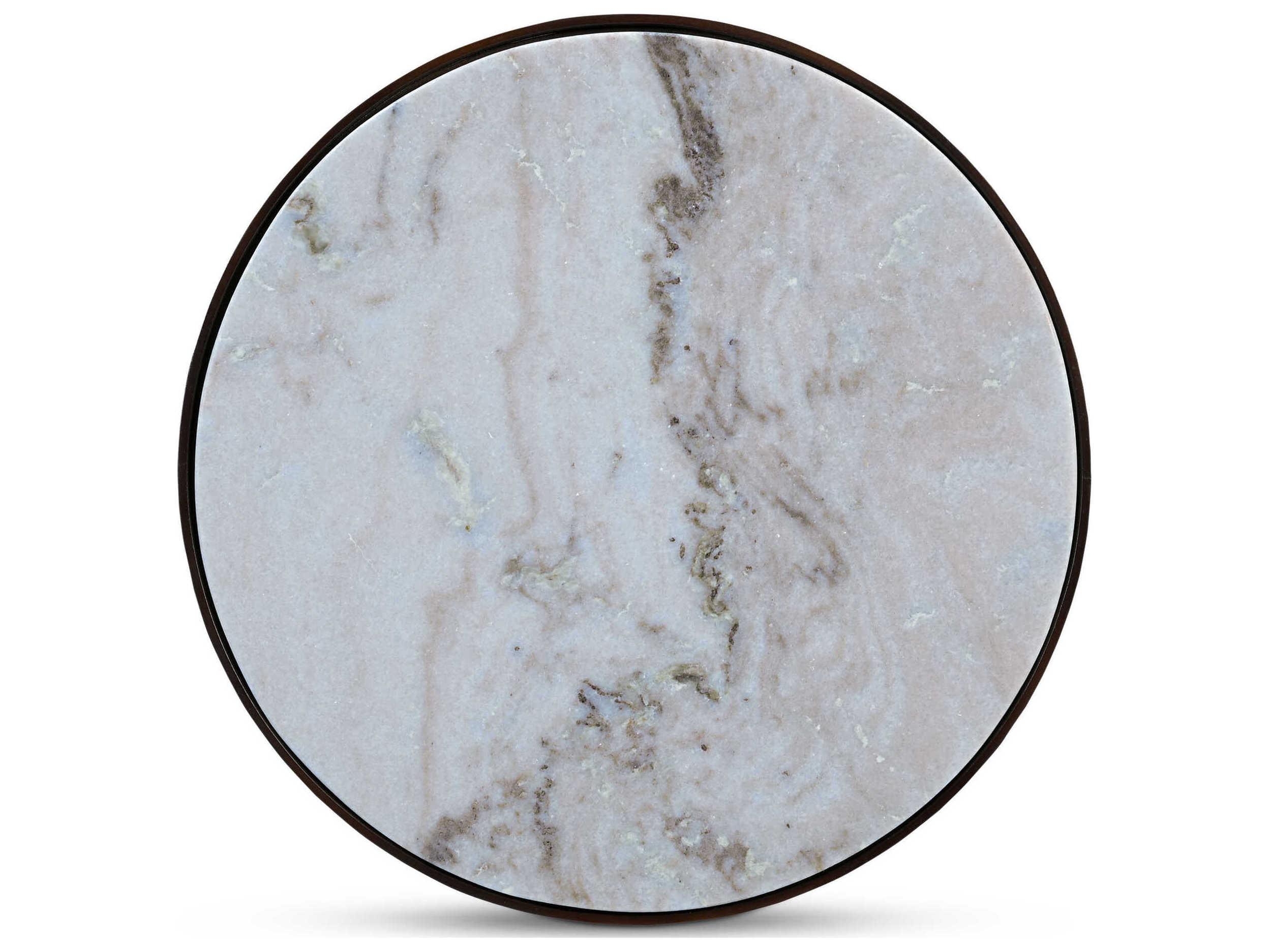 Moe's Home Holli Round Marble White End Table