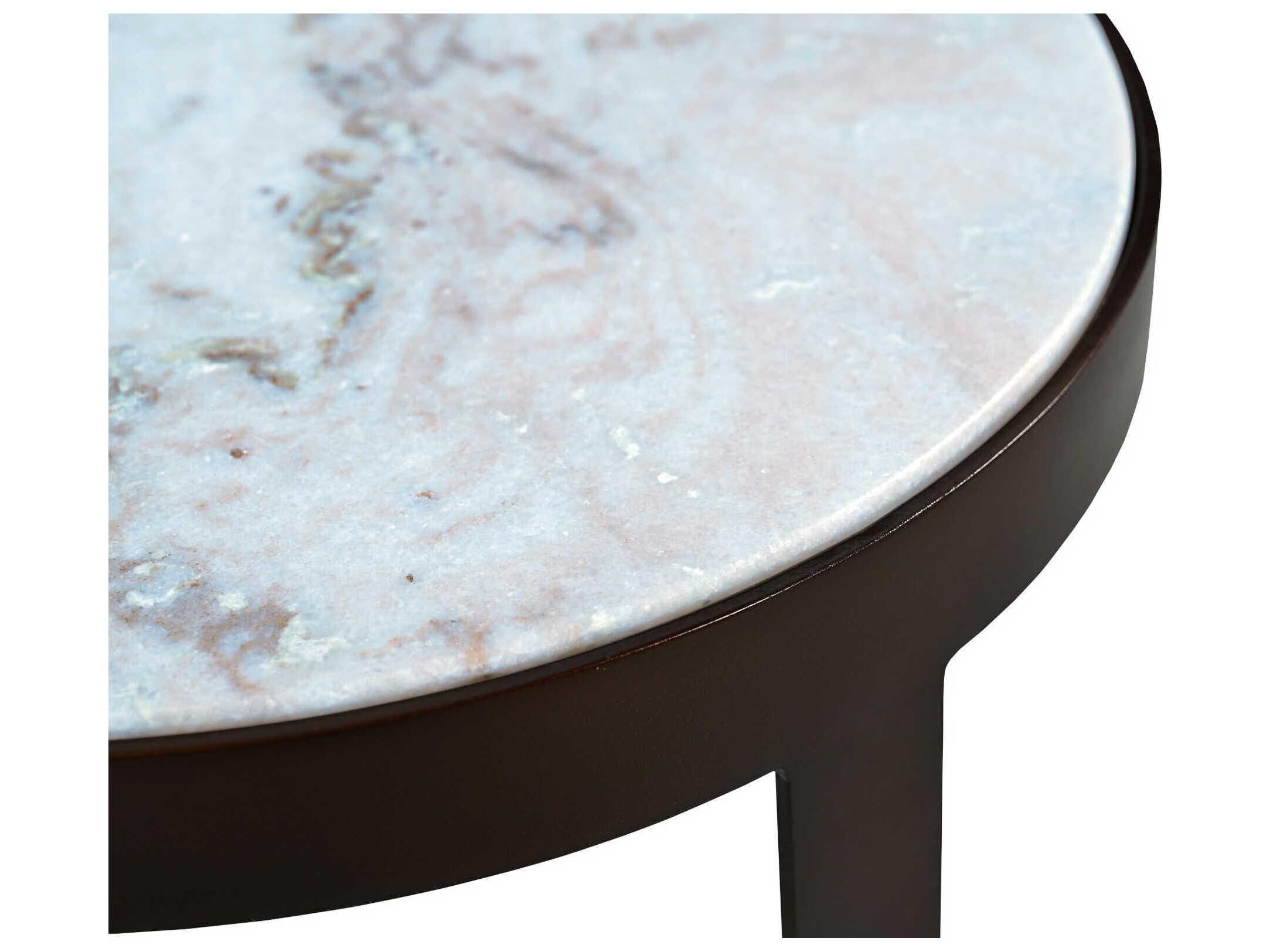Moe's Home Holli Round Marble White End Table