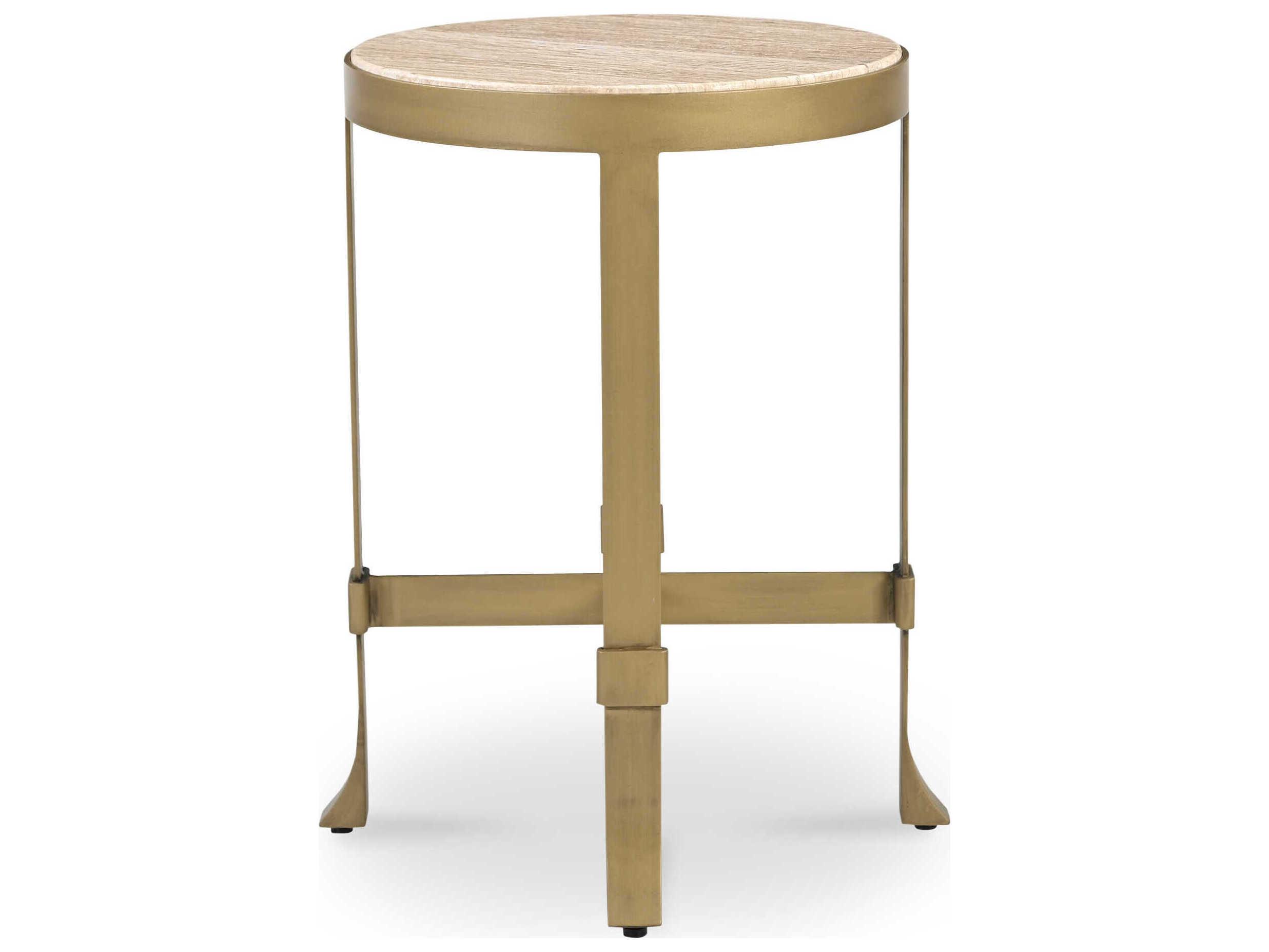 Moe's Home Holli Round Marble Beige End Table