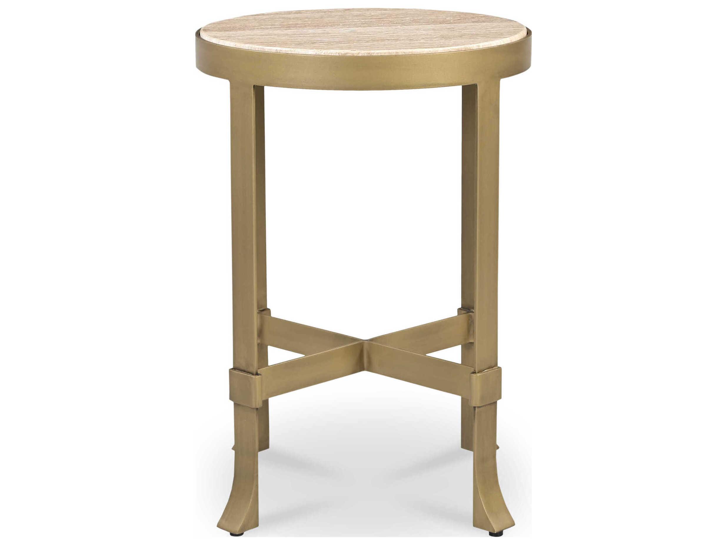 Moe's Home Holli Round Marble Beige End Table