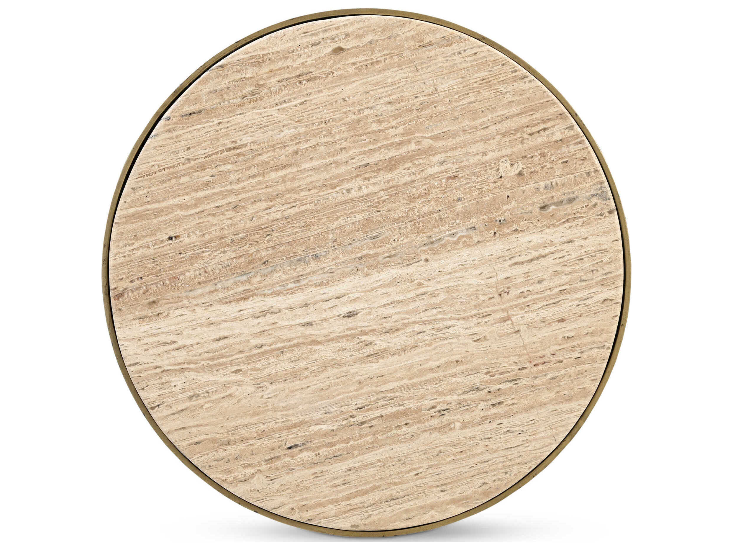Moe's Home Holli Round Marble Beige End Table