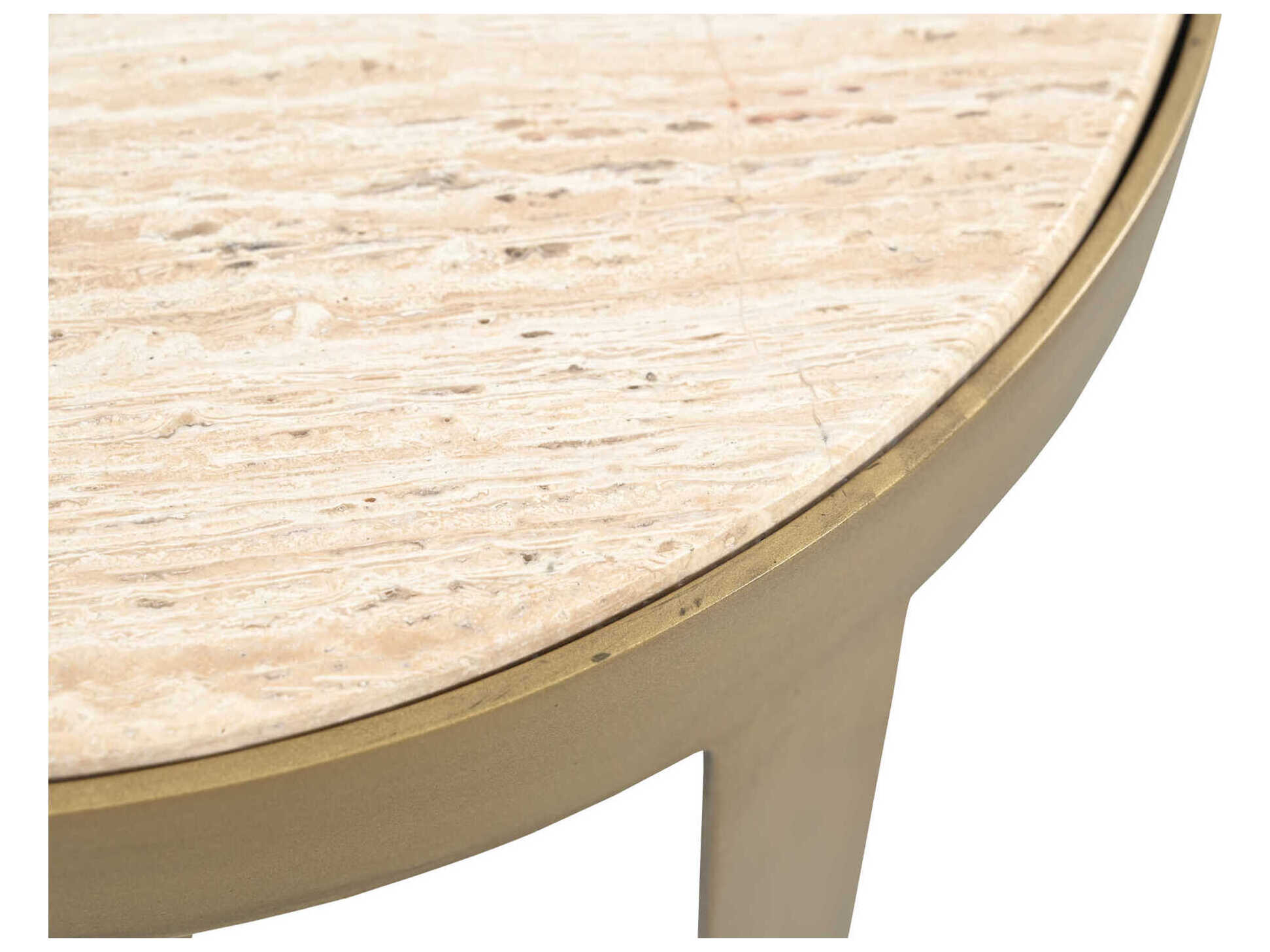 Moe's Home Holli Round Marble Beige End Table