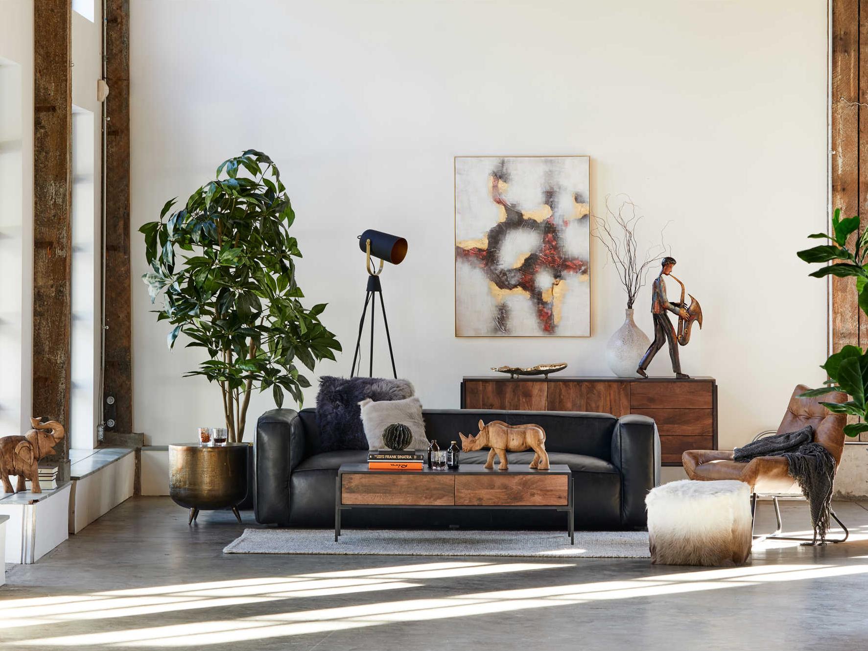 Moe's Home Round Metal Brass End Table