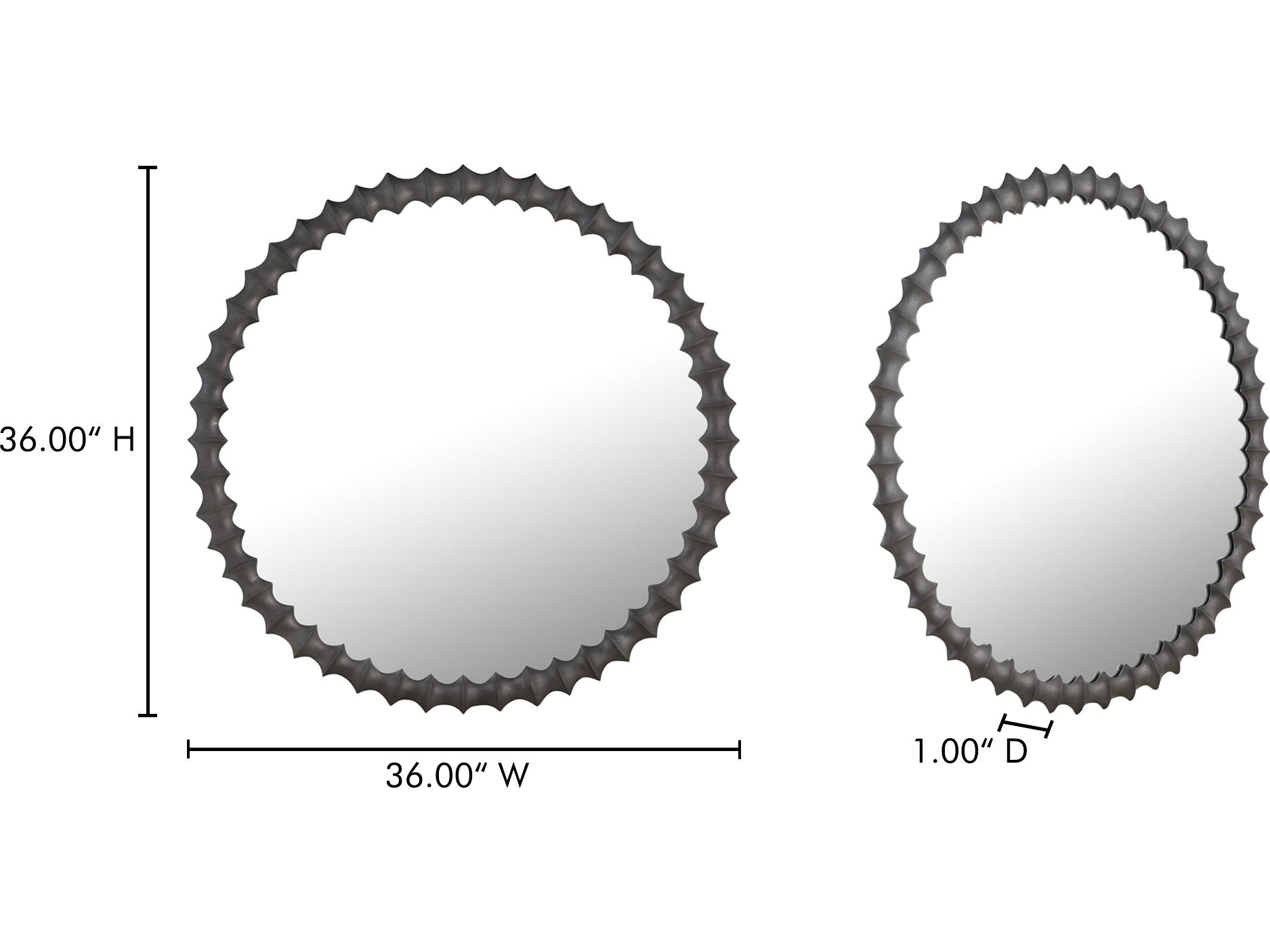 Moe's Home Whitby Black Wall Mirror Round