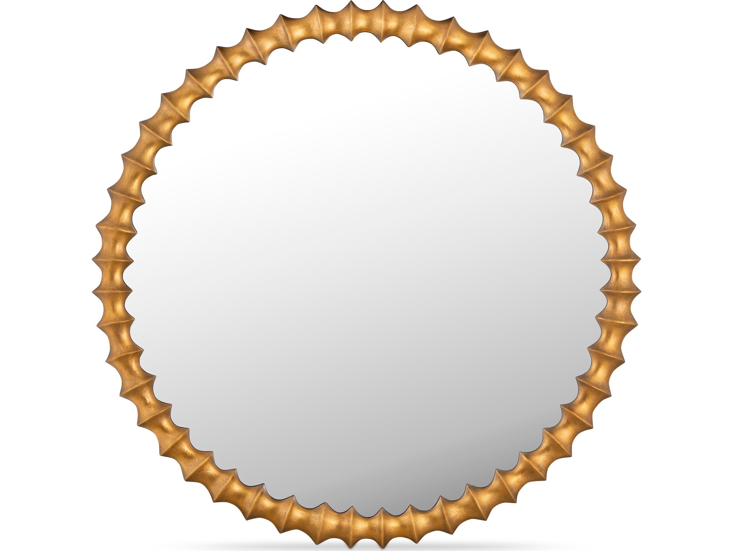 Moe's Home Whitby Aged Brass Wall Mirror Round