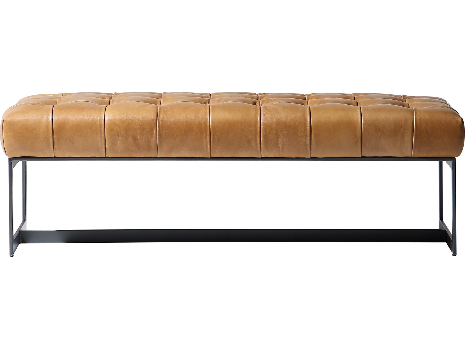Moe's Home Wyatt Tan Leather Accent Bench