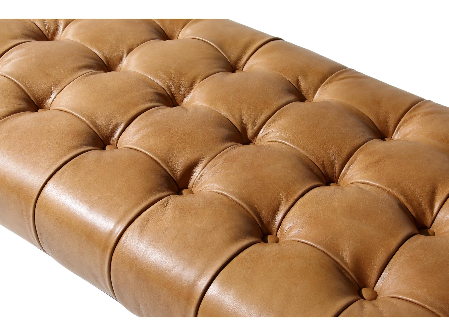 Moe's Home Wyatt Tan Leather Accent Bench