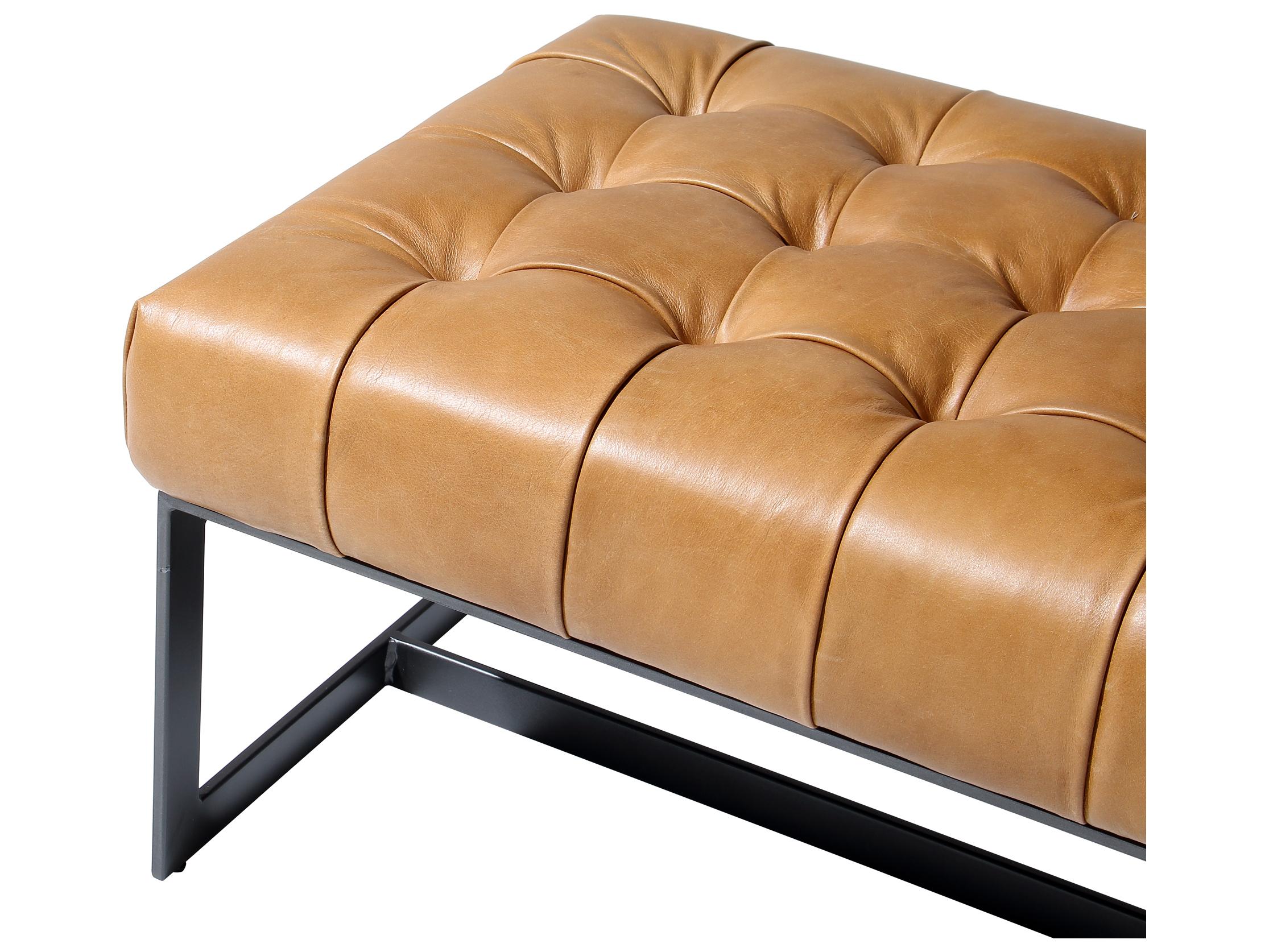 Moe's Home Wyatt Tan Leather Accent Bench