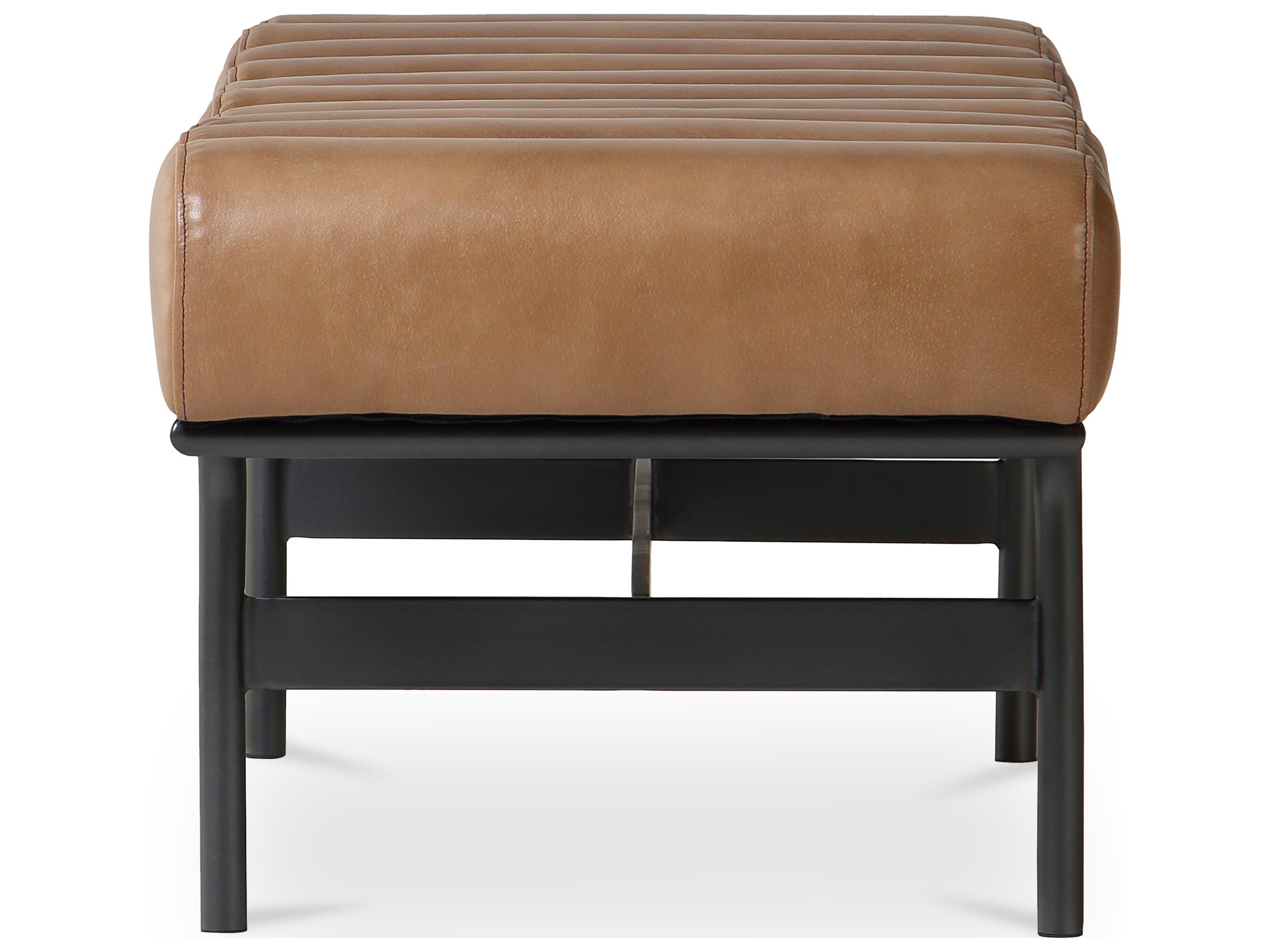 Moe's Home Harrison Tan Brown Leather Accent Bench