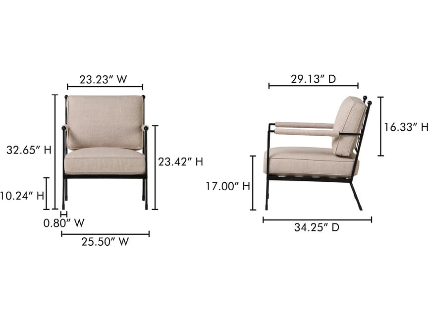 Moe's Home Vecchia Beige Accent Chair