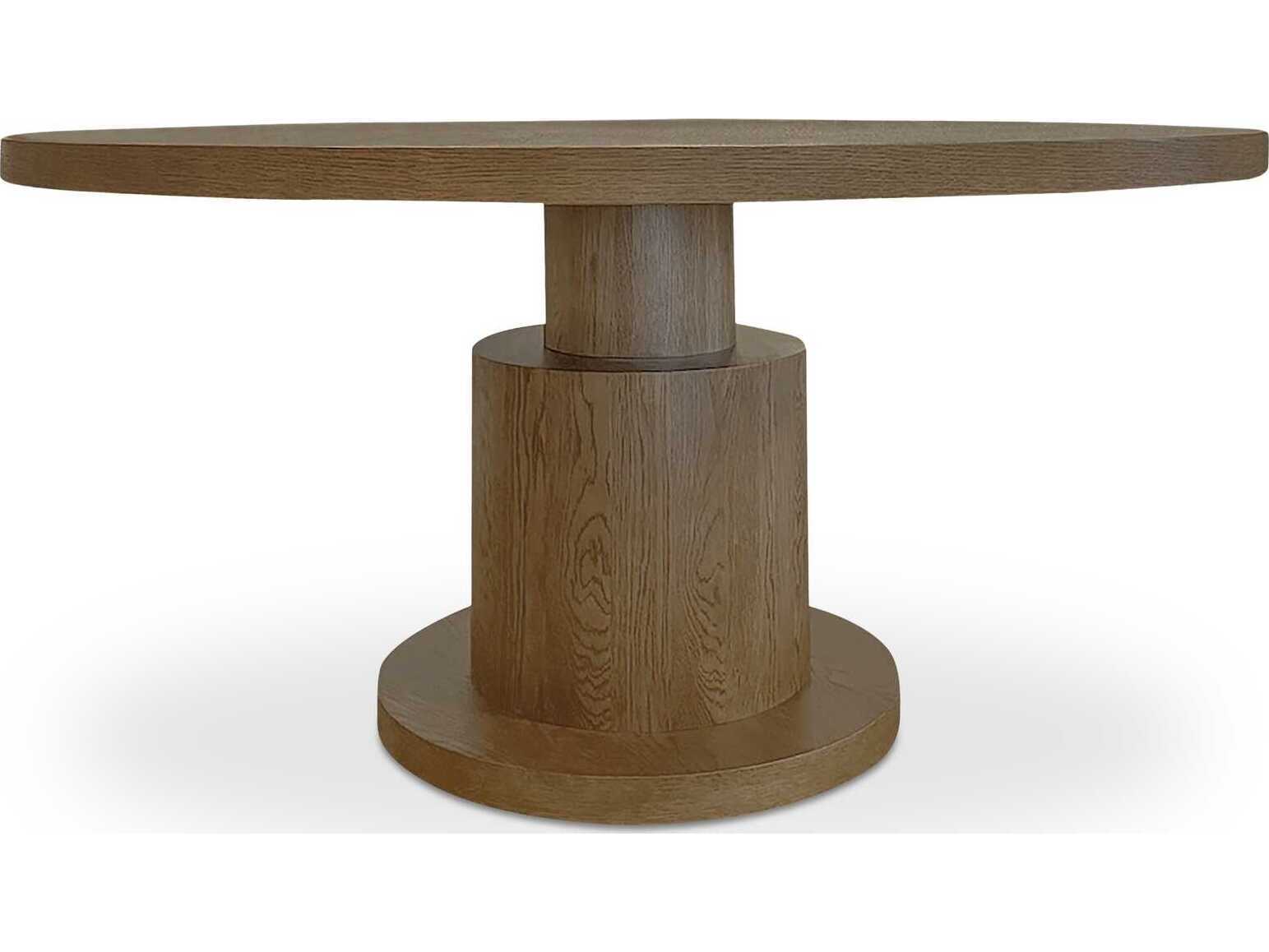 Moe's Home Clayton Round Wood Brown Dining Table