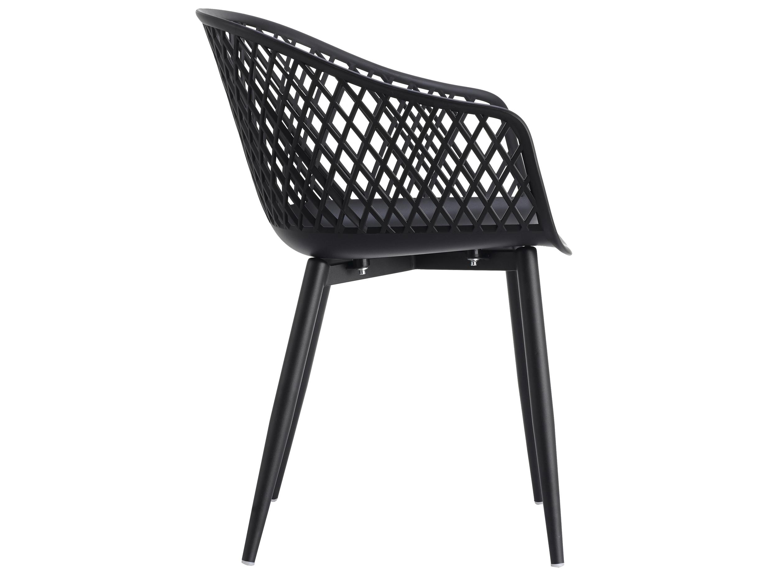 Moe's Home Piazza Black Arm Dining Chair Set of 2