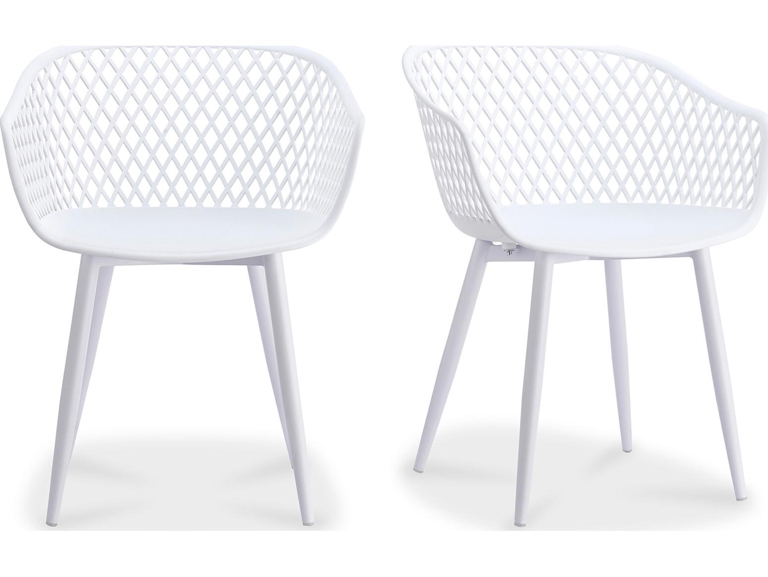 Moe's Home Piazza White Arm Dining Chair Set of 2