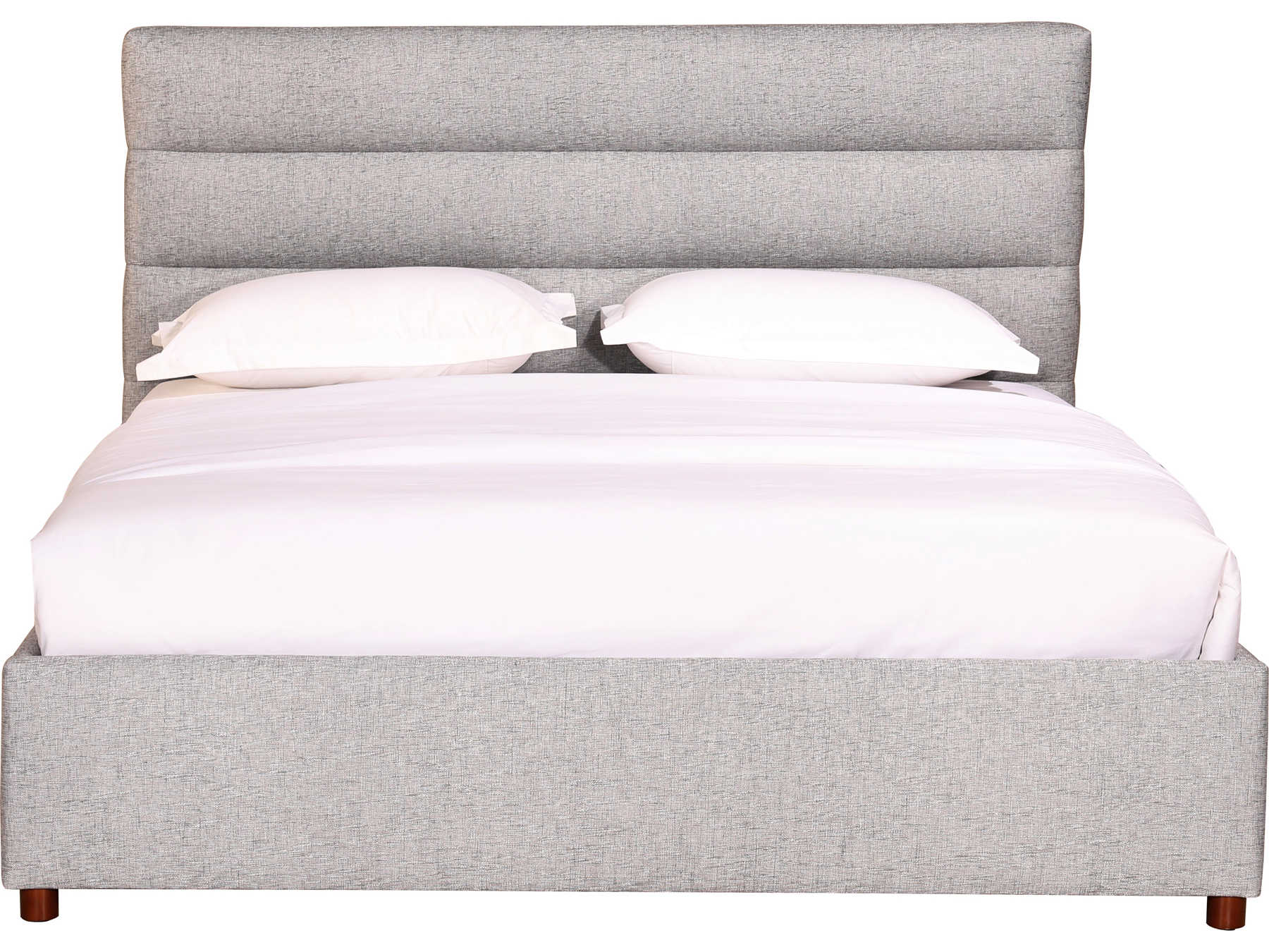 Moe's Home Light Grey Pine Wood Upholstered Queen Platform Bed