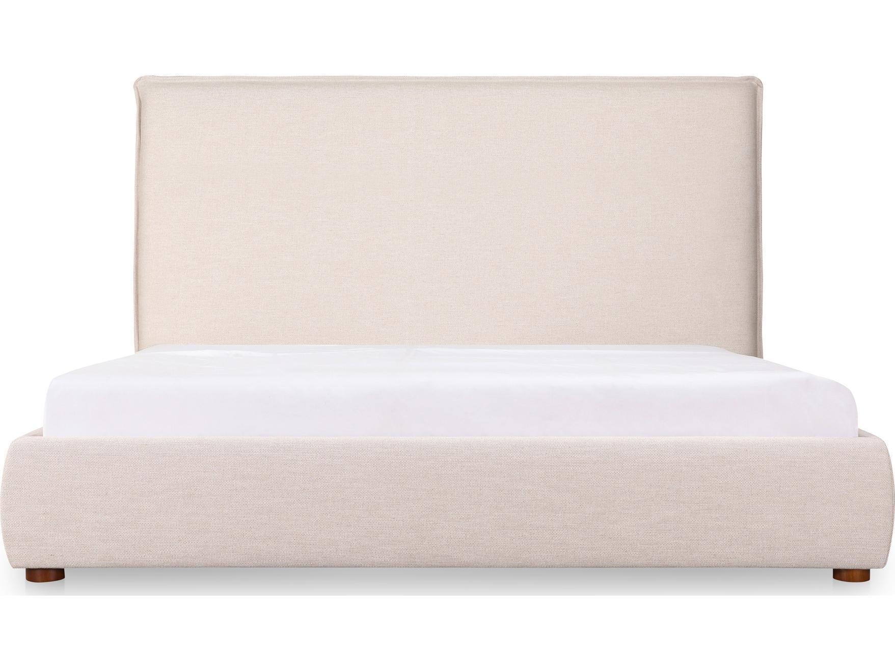 Moe's Home Luzon King Bed Tall Headboard Wheat
