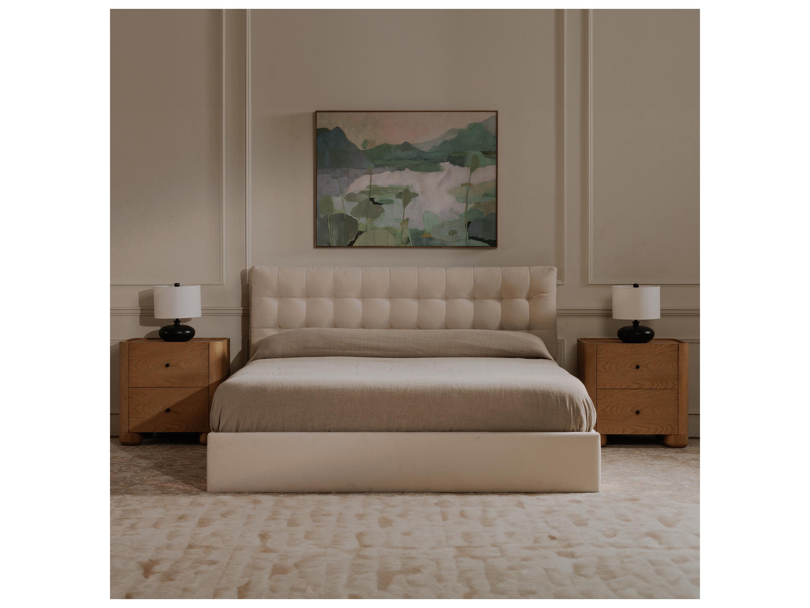 Moe's Home Sebastion White Solid Wood King Panel Bed