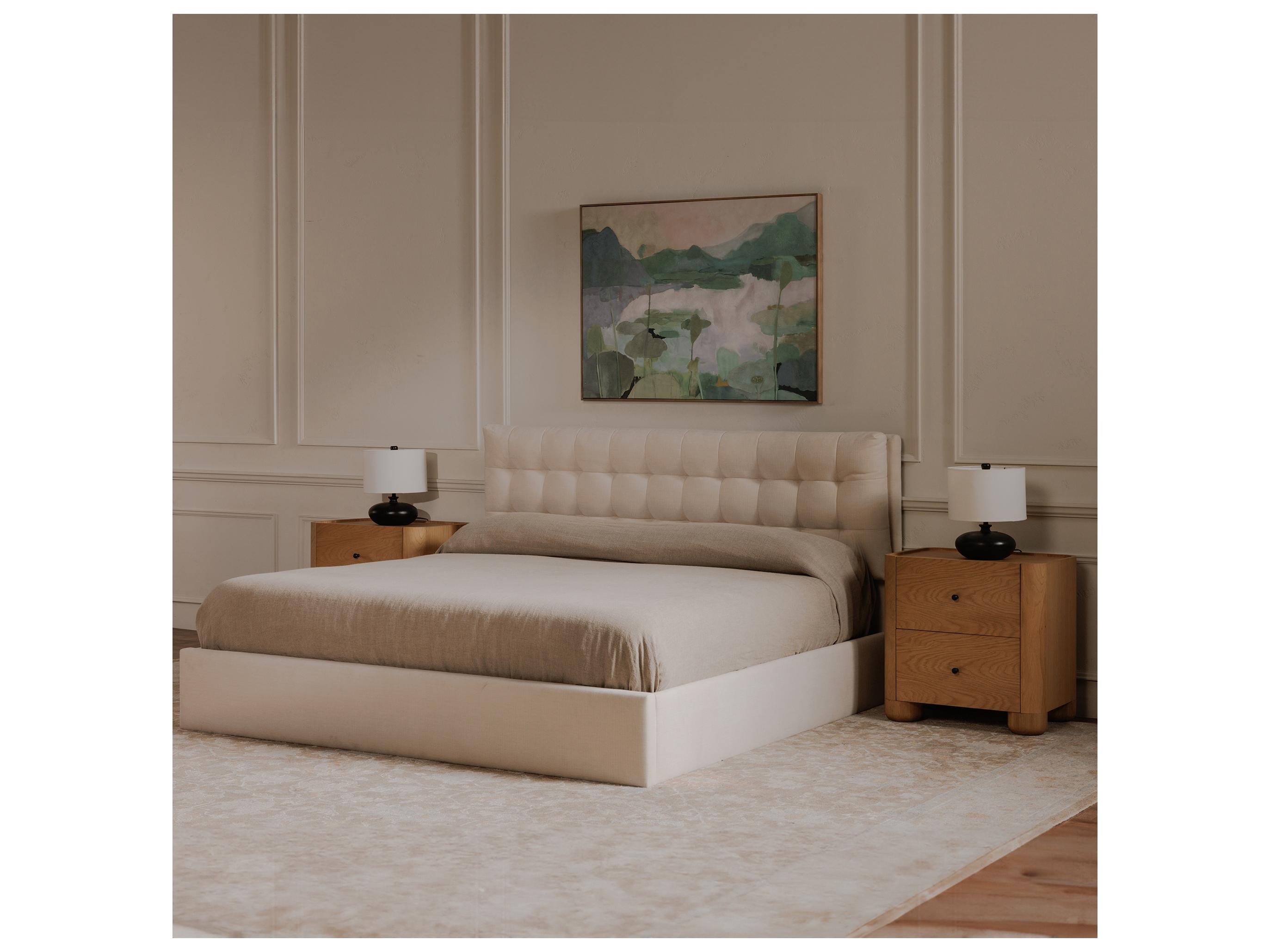 Moe's Home Sebastion White Solid Wood King Panel Bed