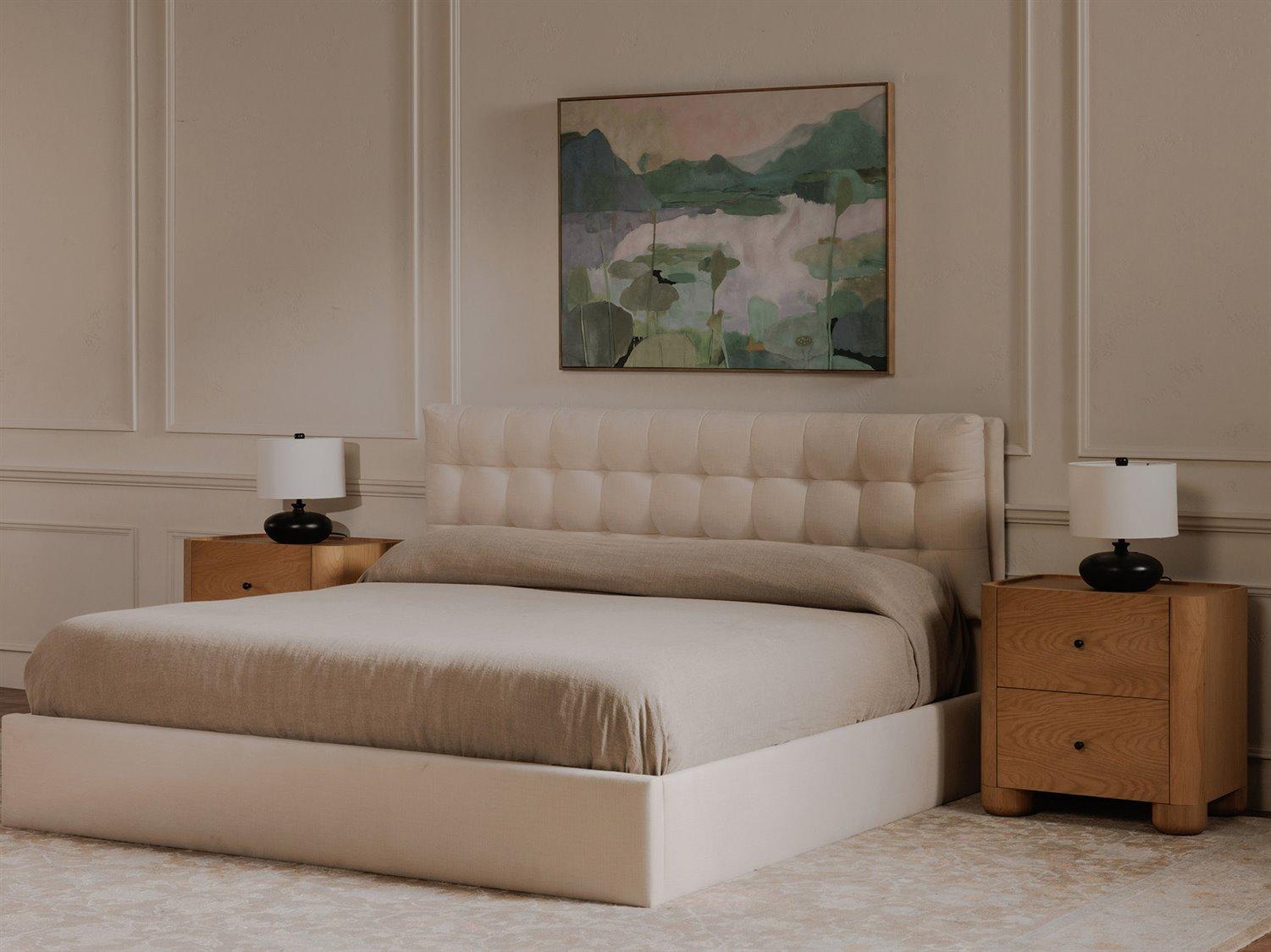 Moe's Home Sebastion White Solid Wood King Panel Bed