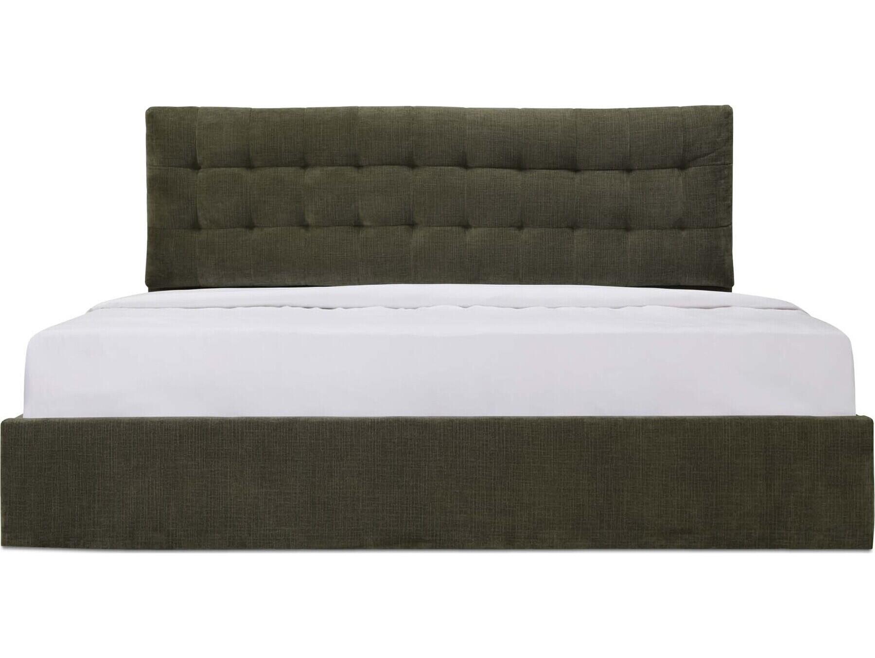 Moe's Home Sebastion Green Solid Wood King Panel Bed