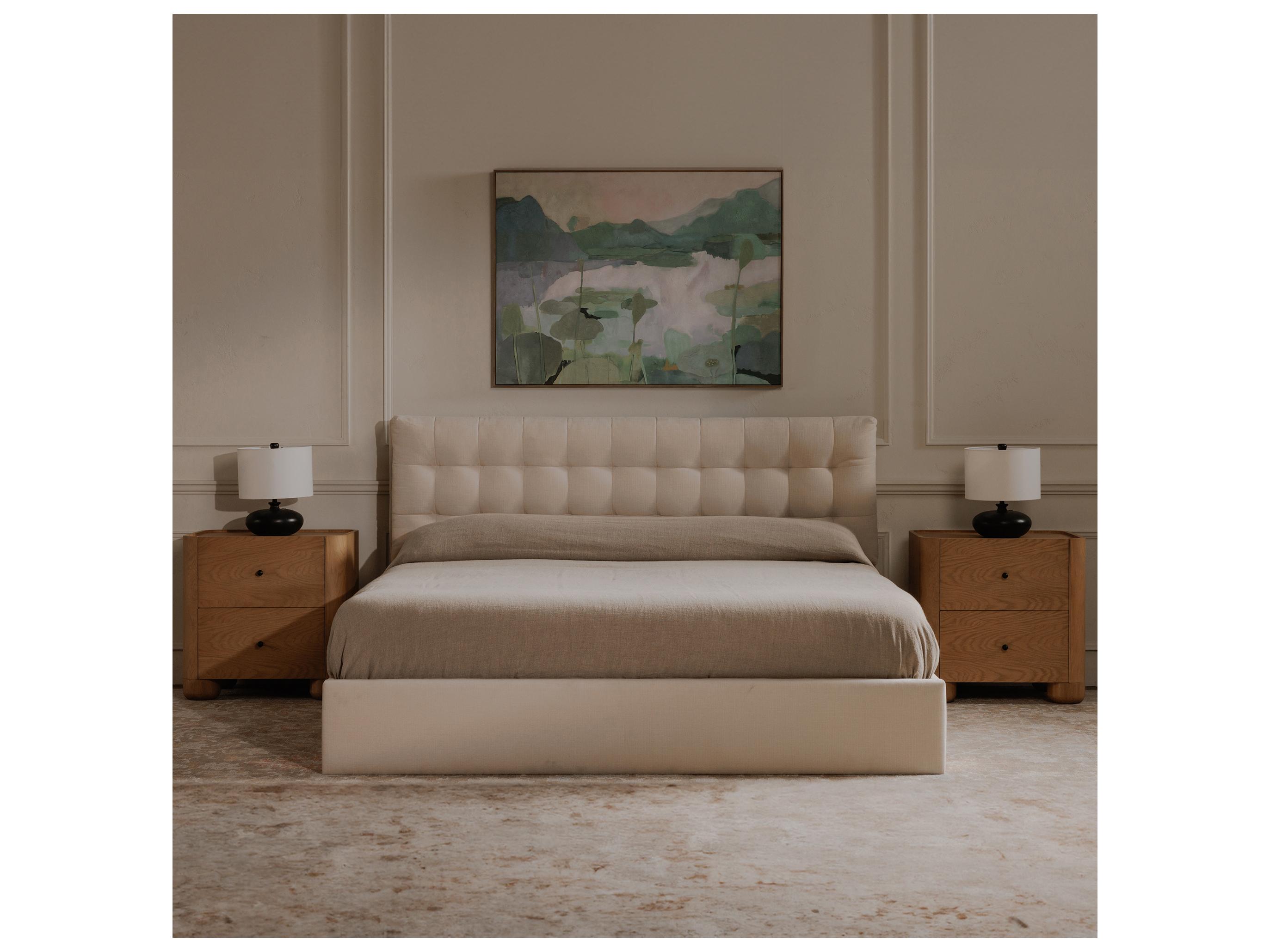 Moe's Home Sebastion White Solid Wood Queen Panel Bed