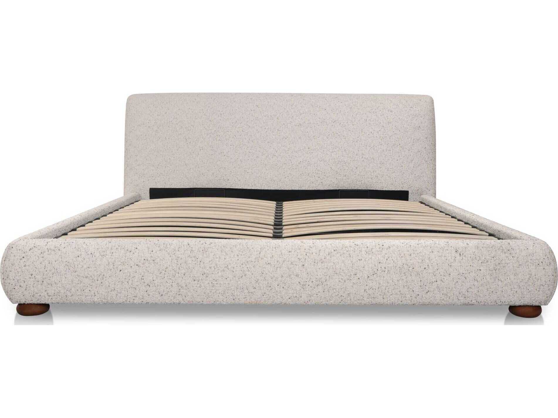 Moe's Home Beau Grey Plywood Upholstered King Platform Bed