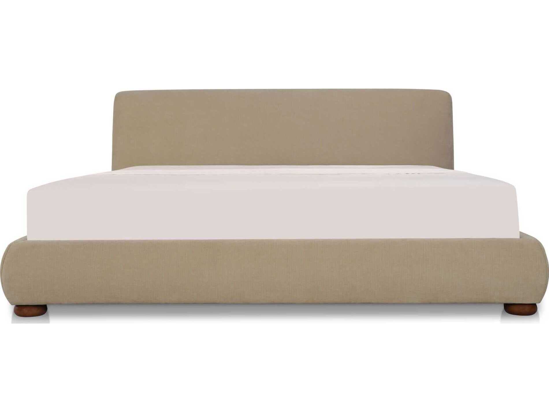 Moe's Home Beau Beige Plywood Upholstered King Platform Bed