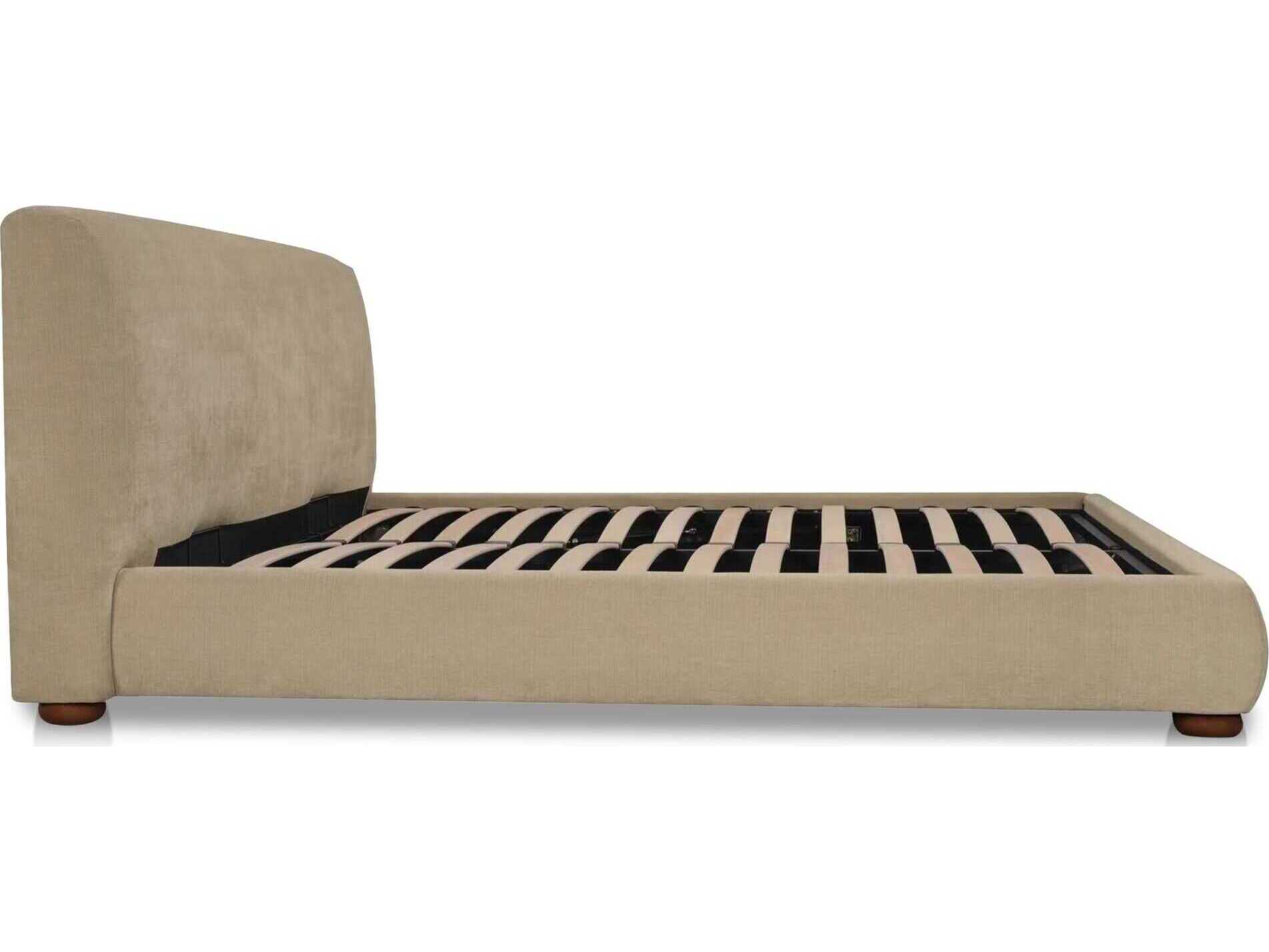 Moe's Home Beau Beige Plywood Upholstered King Platform Bed