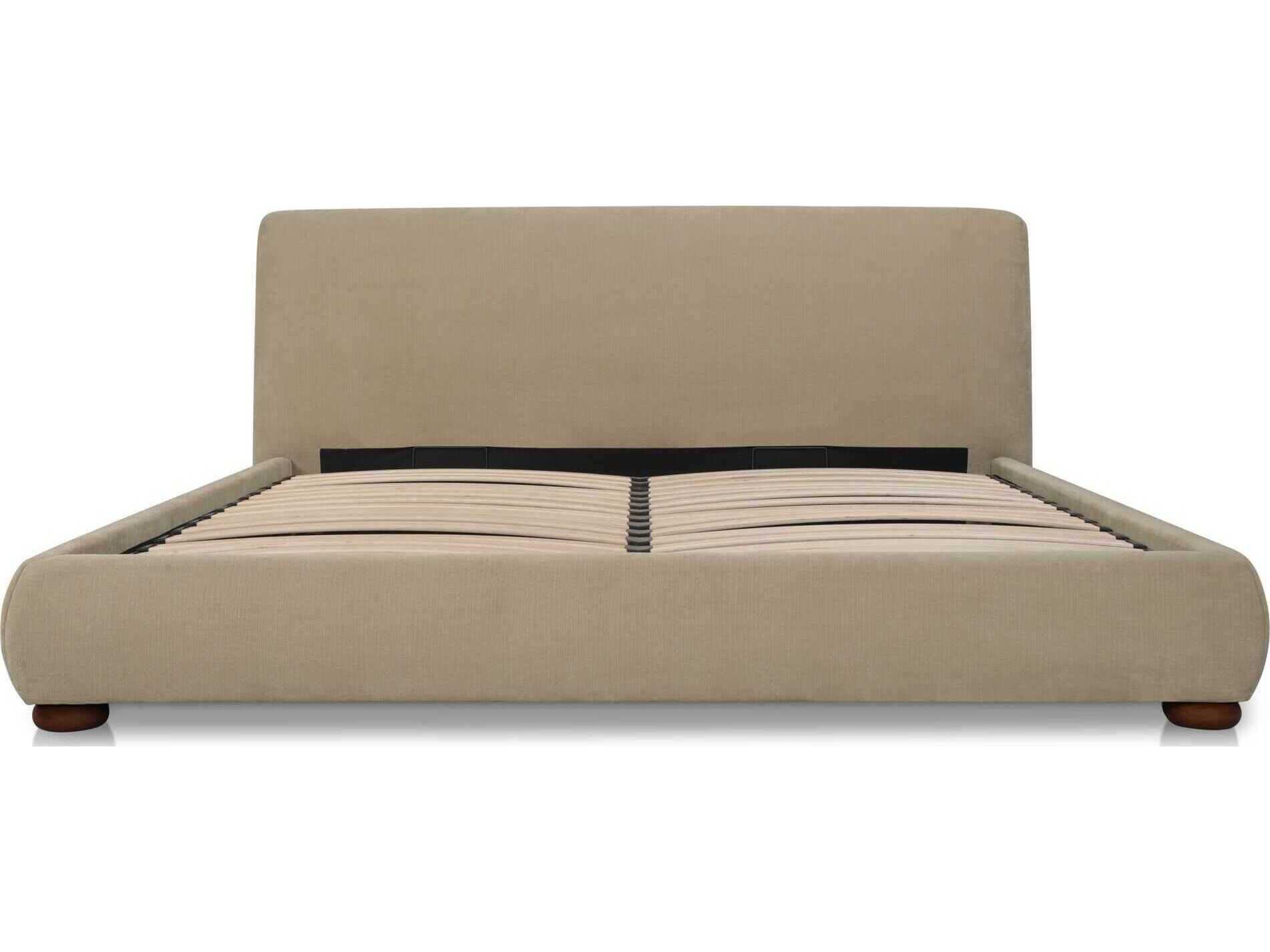Moe's Home Beau Beige Plywood Upholstered King Platform Bed
