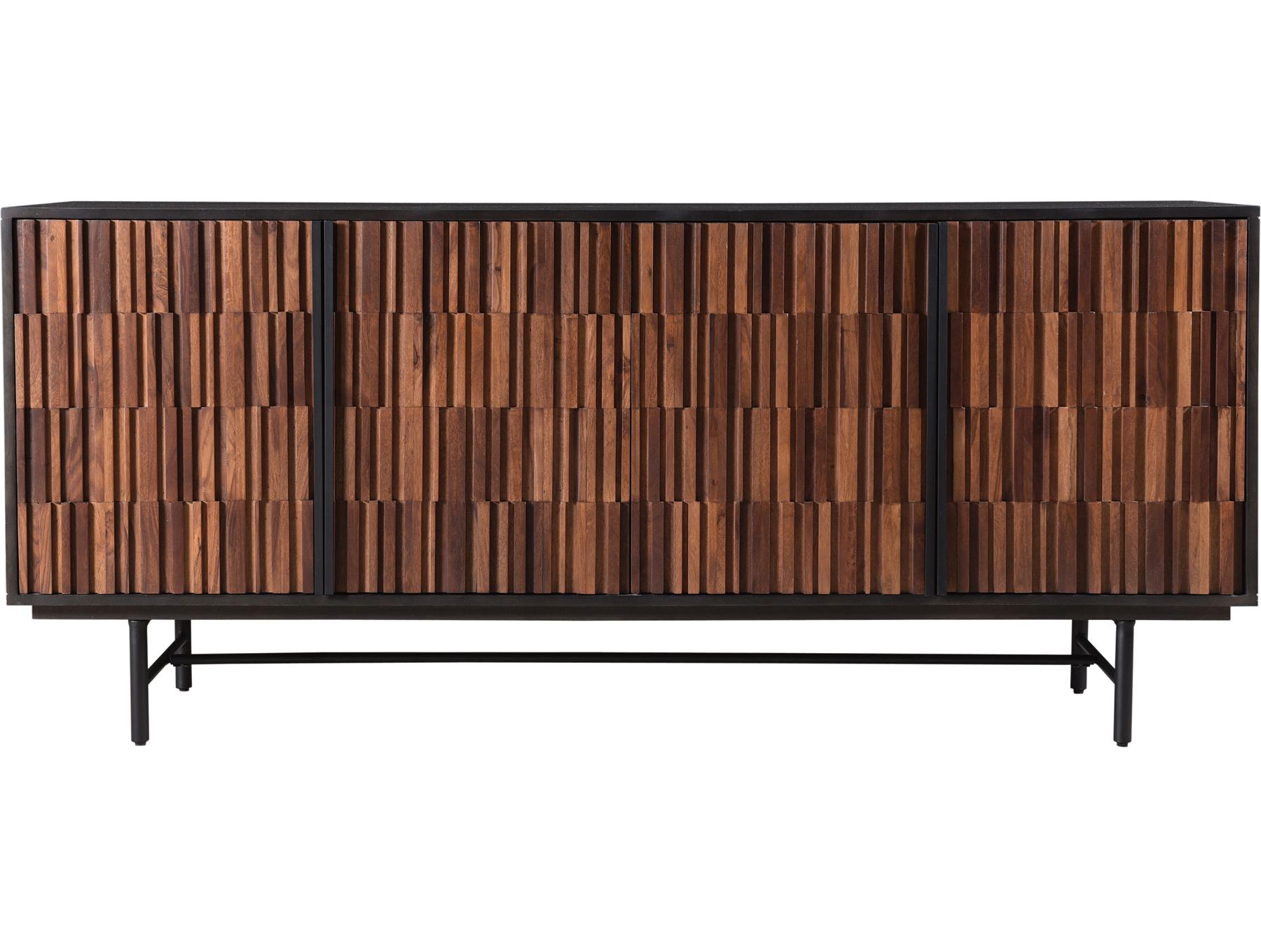Moe's Home Jackson 68" Mango Wood Black Matte Natural Sheesham Sideboard