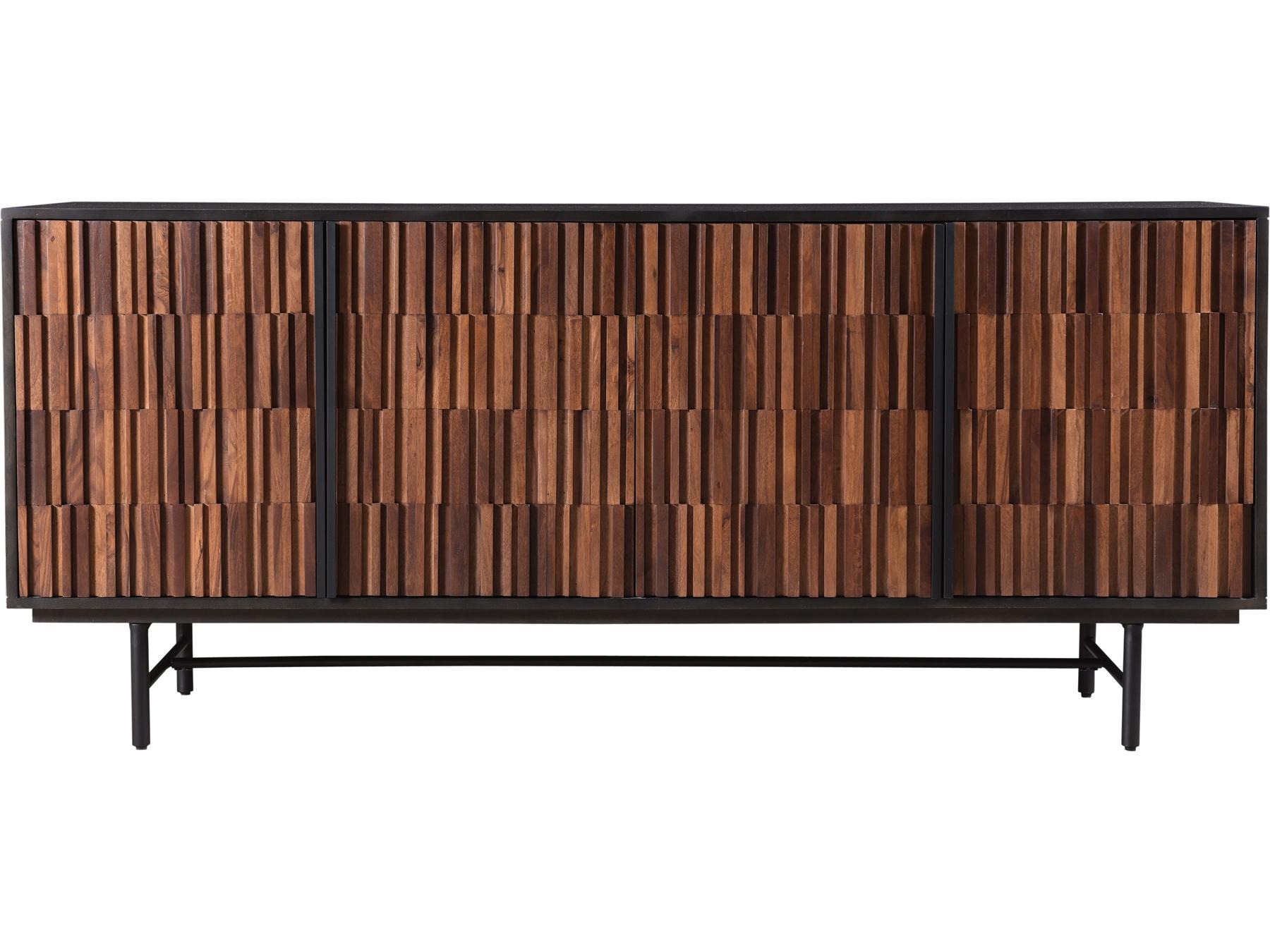 Moe's Home Jackson 68" Mango Wood Black Matte Natural Sheesham Sideboard