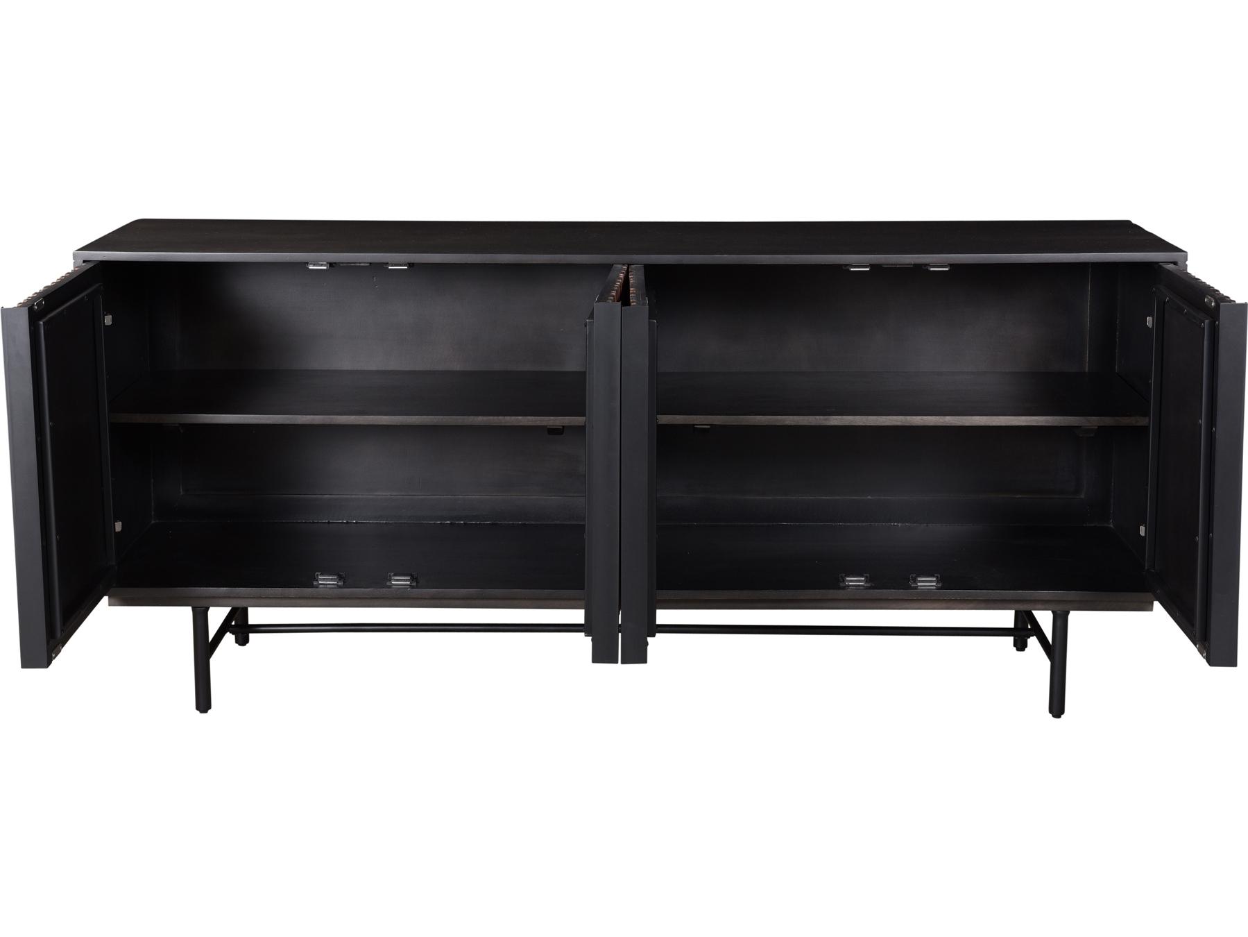 Moe's Home Jackson 68" Mango Wood Black Matte Natural Sheesham Sideboard