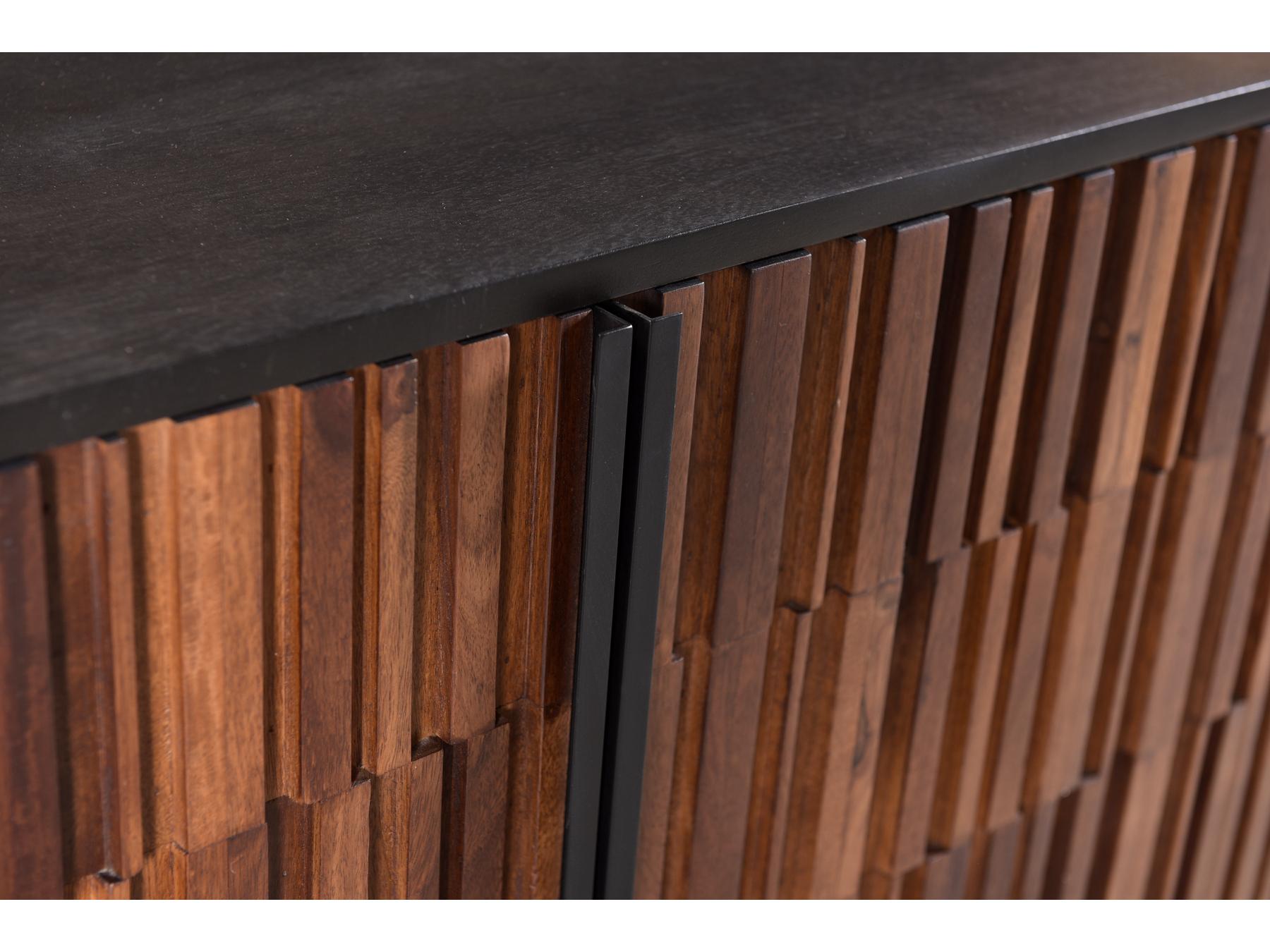 Moe's Home Jackson 68" Mango Wood Black Matte Natural Sheesham Sideboard